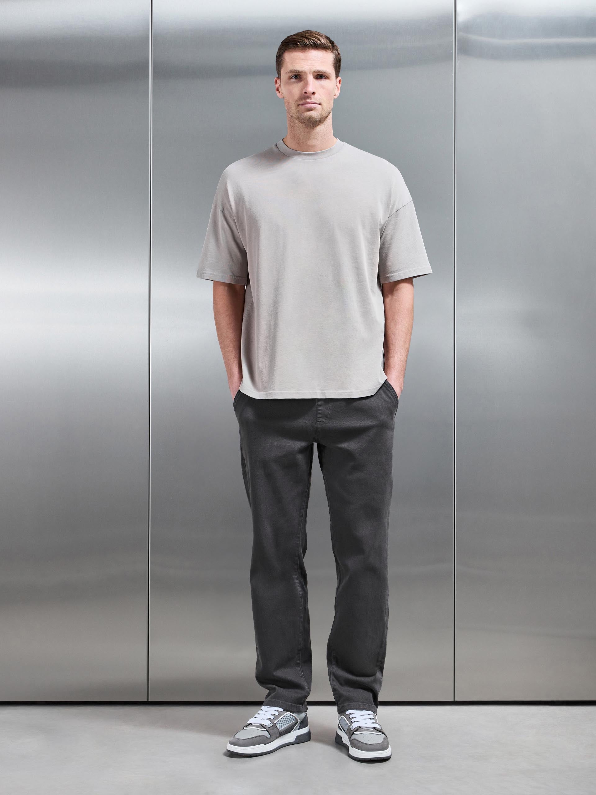Relaxed Cotton Twill Trouser in Grey