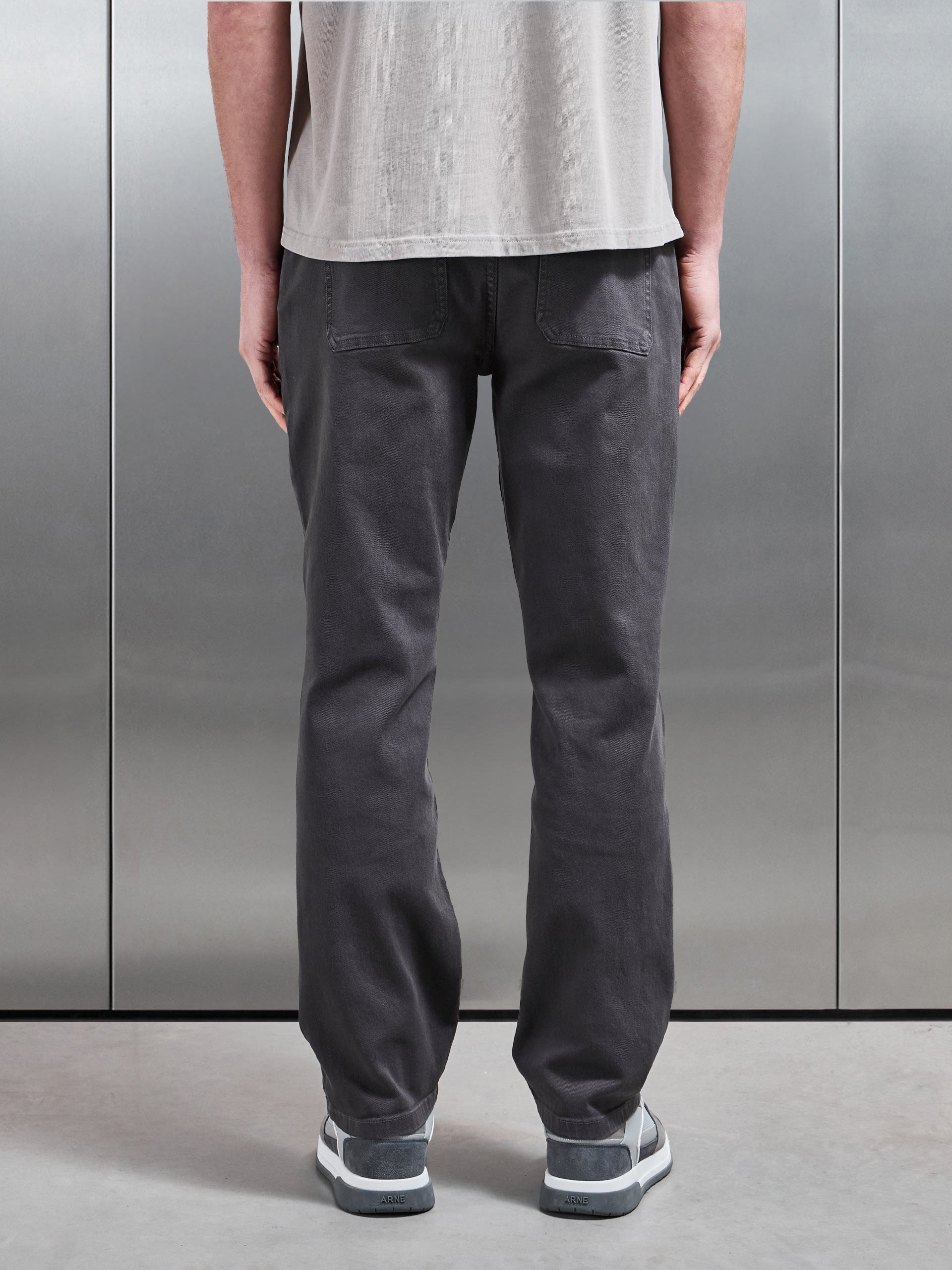 Relaxed Cotton Twill Trouser in Grey