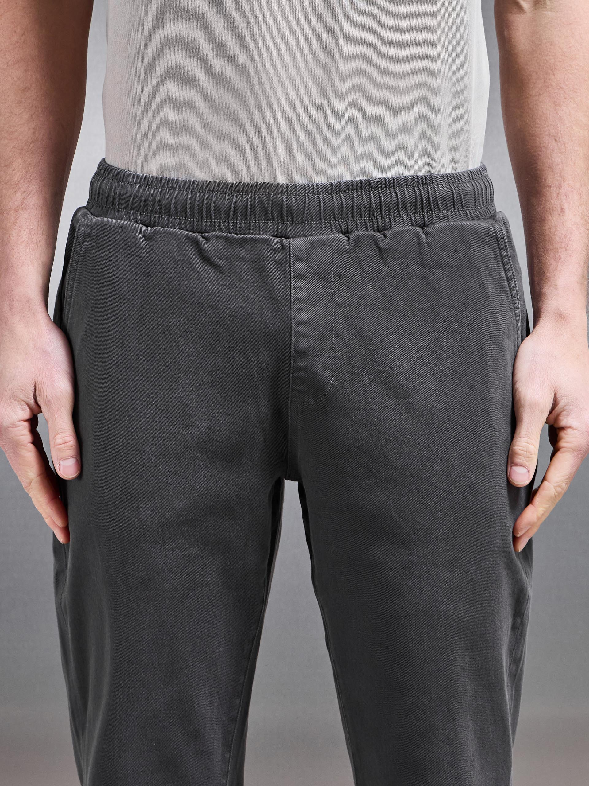 Relaxed Cotton Twill Trouser in Grey