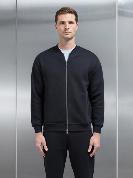 Relaxed Fit Bomber Jacket in Black
