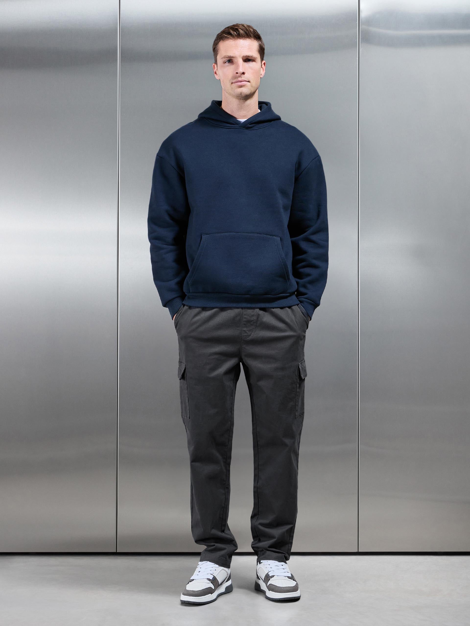 Relaxed Fit Cotton Cargo Pant In Grey