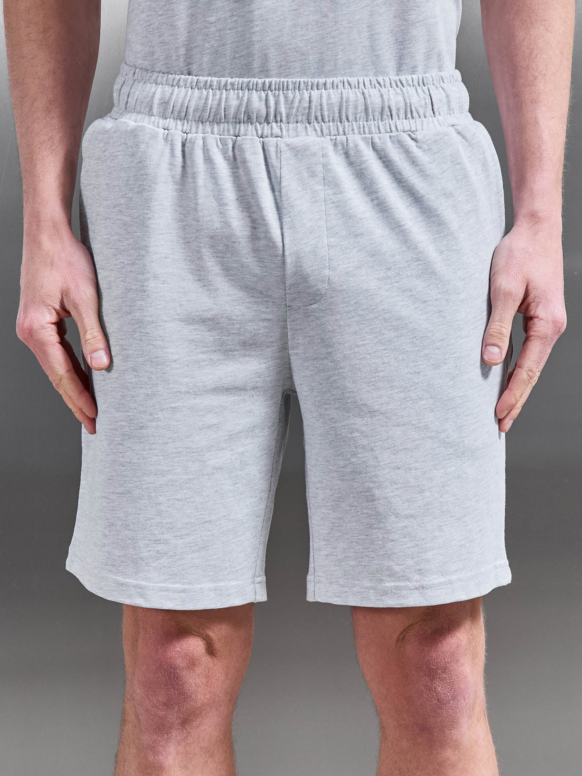 Relaxed Fit Cotton Short in Marl Grey