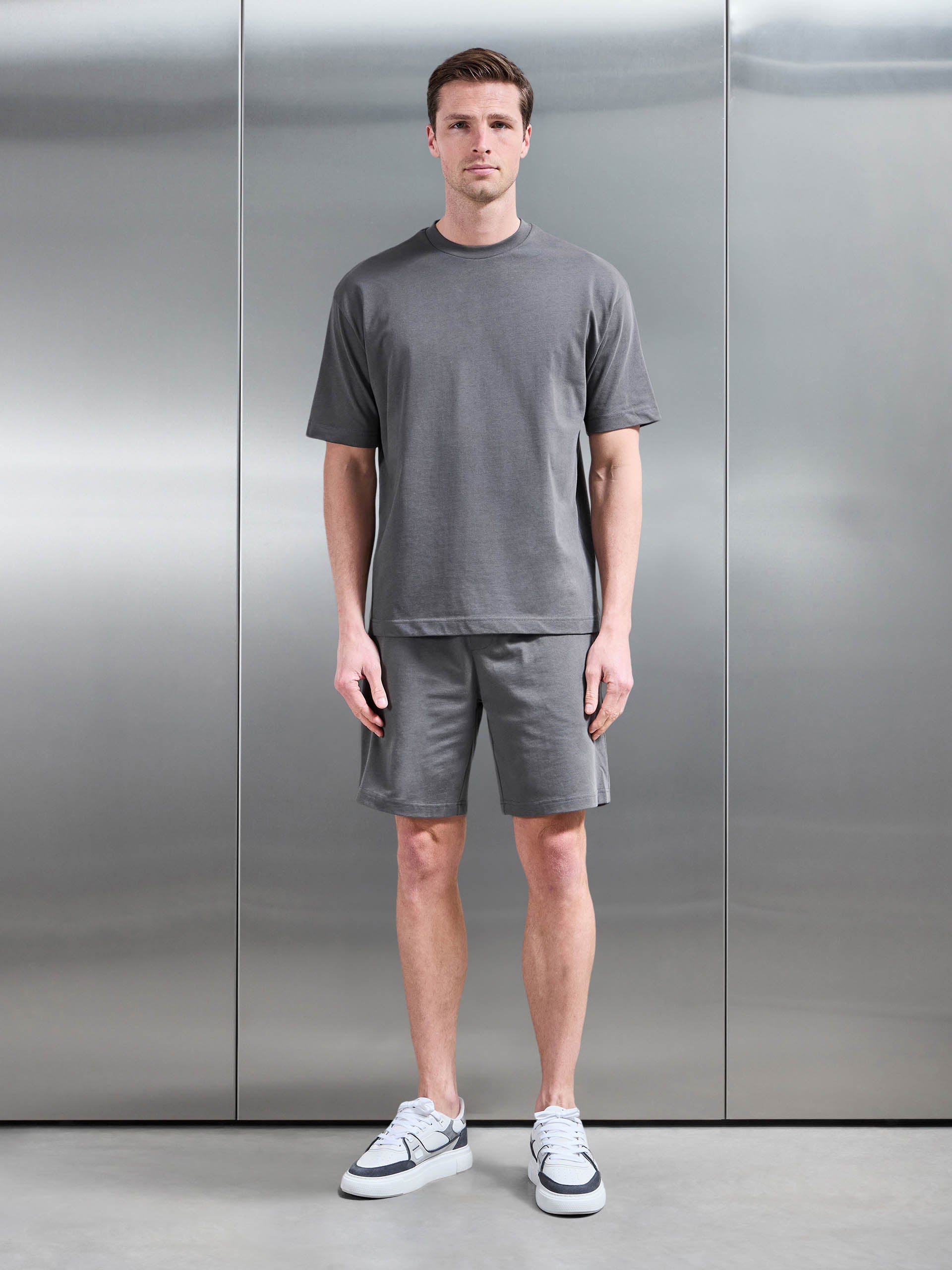 Relaxed Fit Cotton T-Shirt in Grey