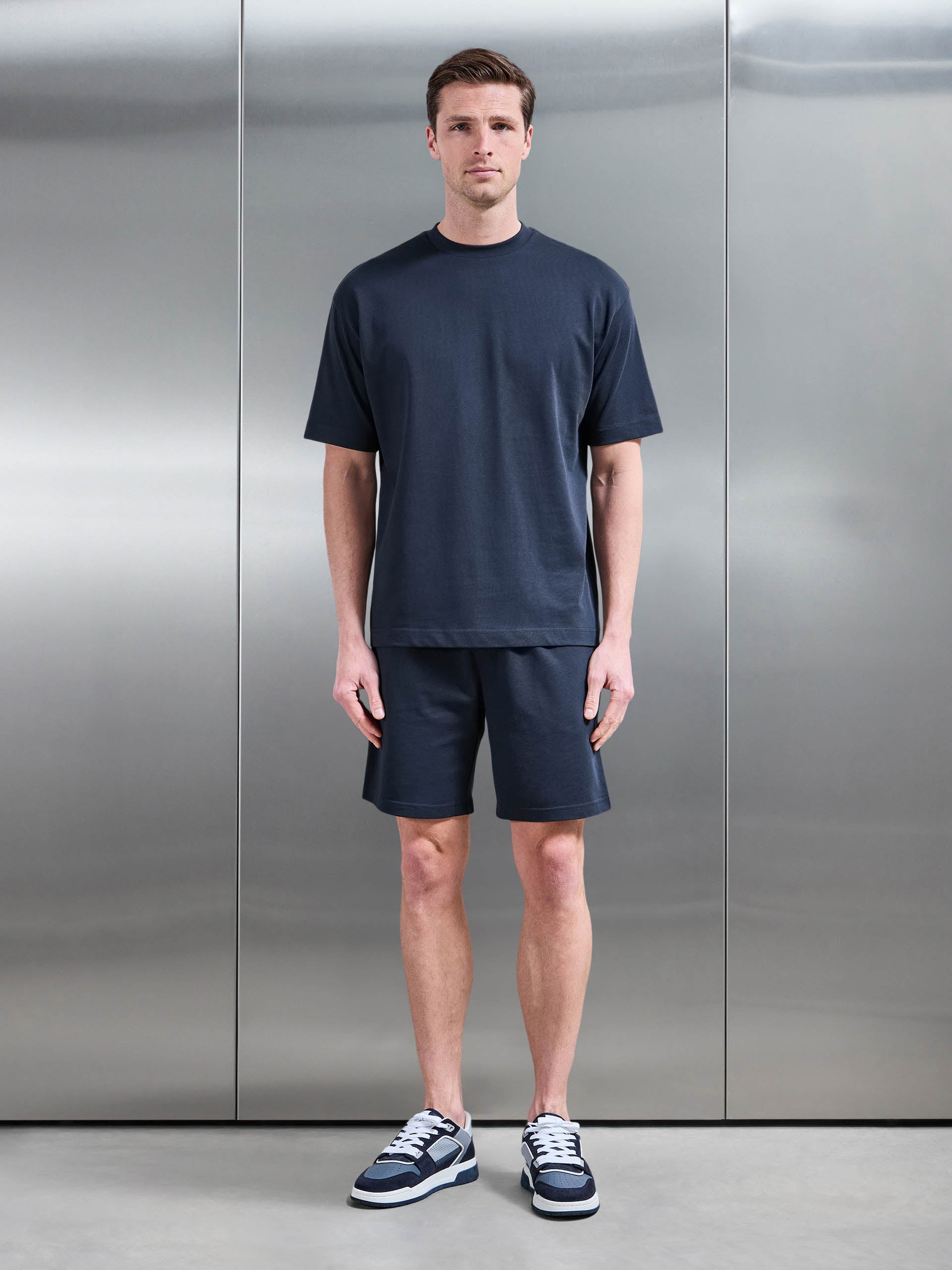 Relaxed Fit Cotton T-Shirt in Navy