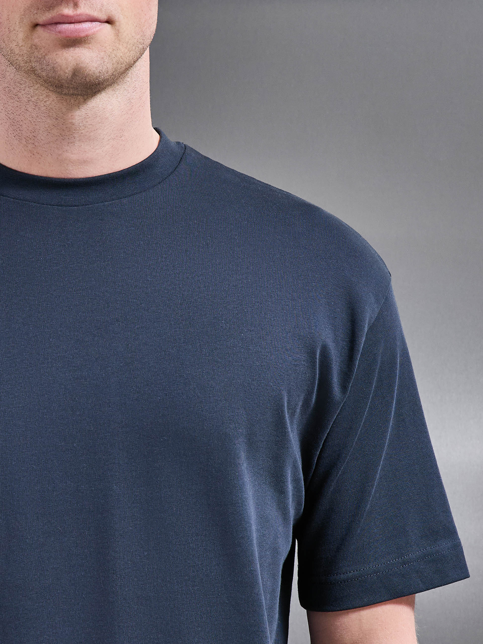 Relaxed Fit Cotton T-Shirt in Navy