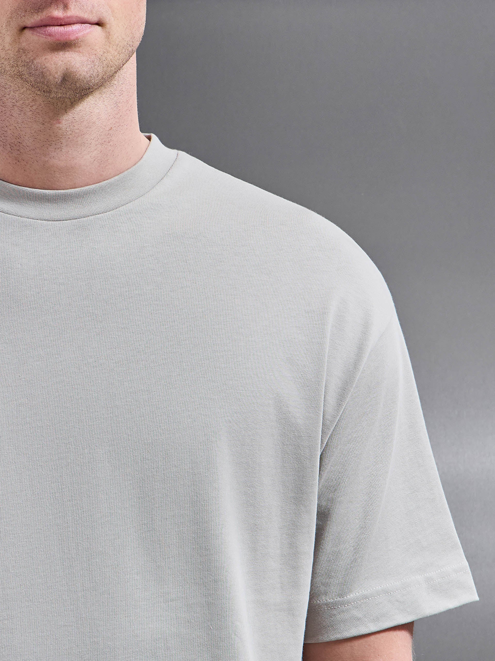 Relaxed Fit Cotton T-Shirt in Stone