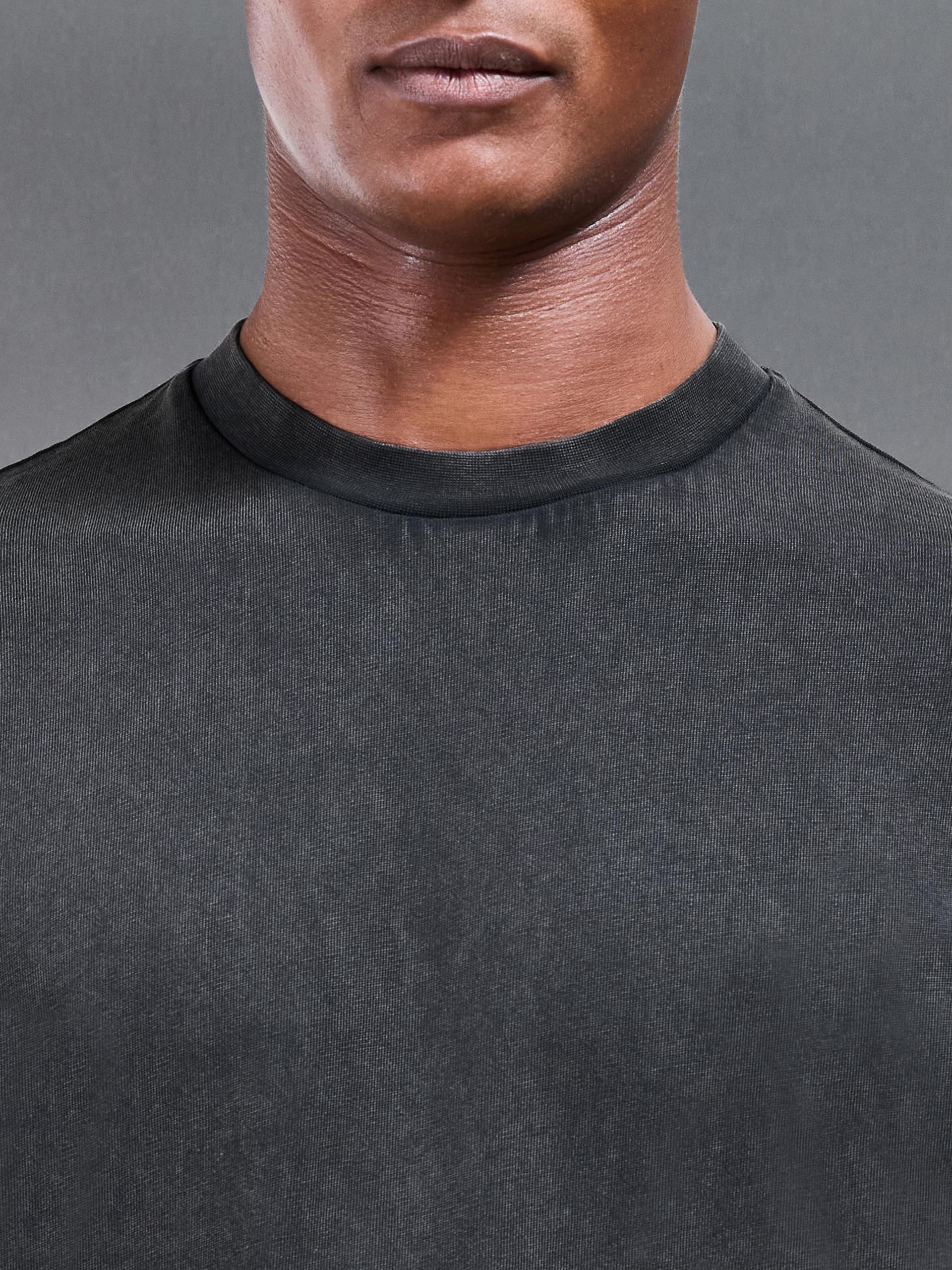 Relaxed Fit Garment Dye T-Shirt in Black