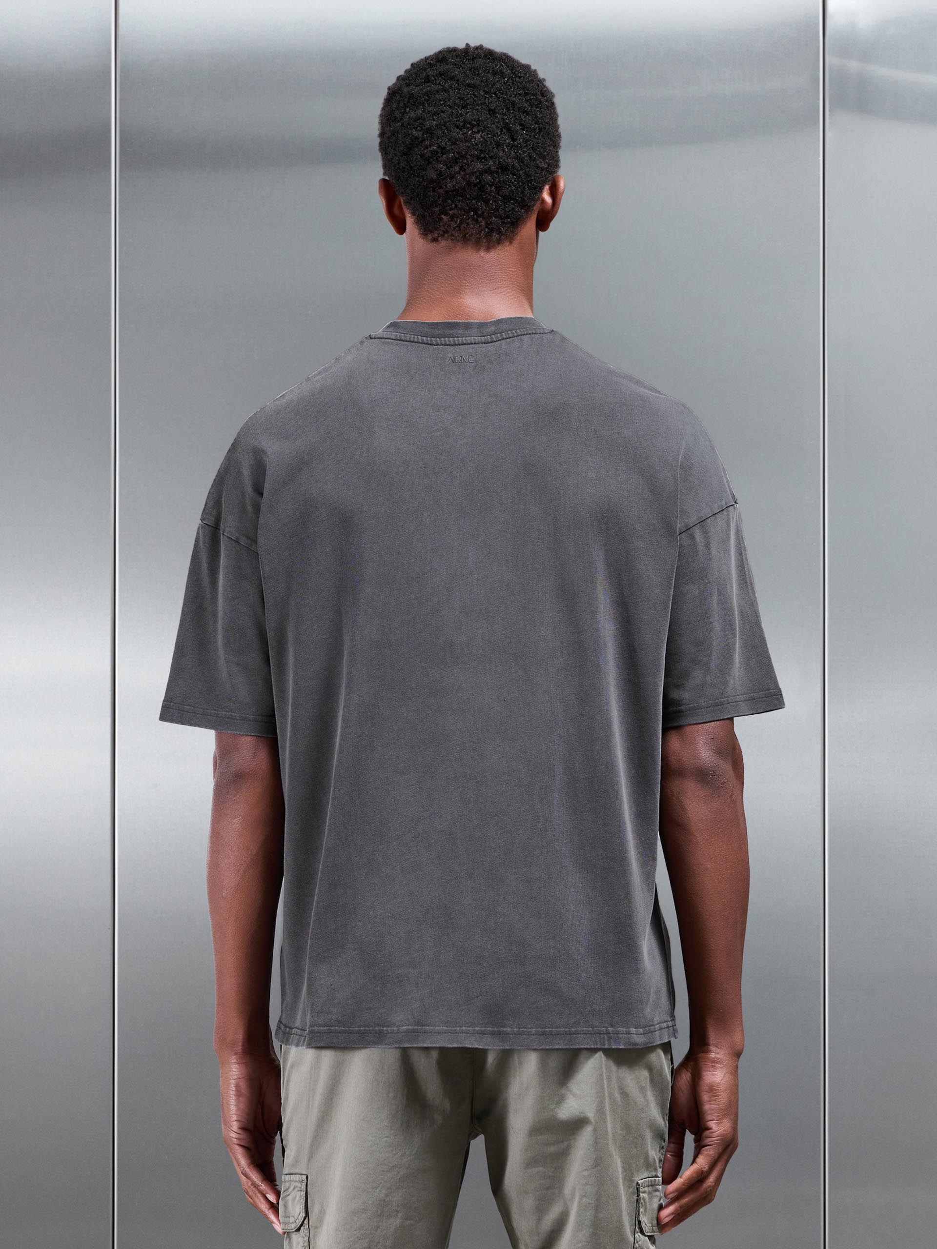 Relaxed Fit Garment Dye T-Shirt in Grey