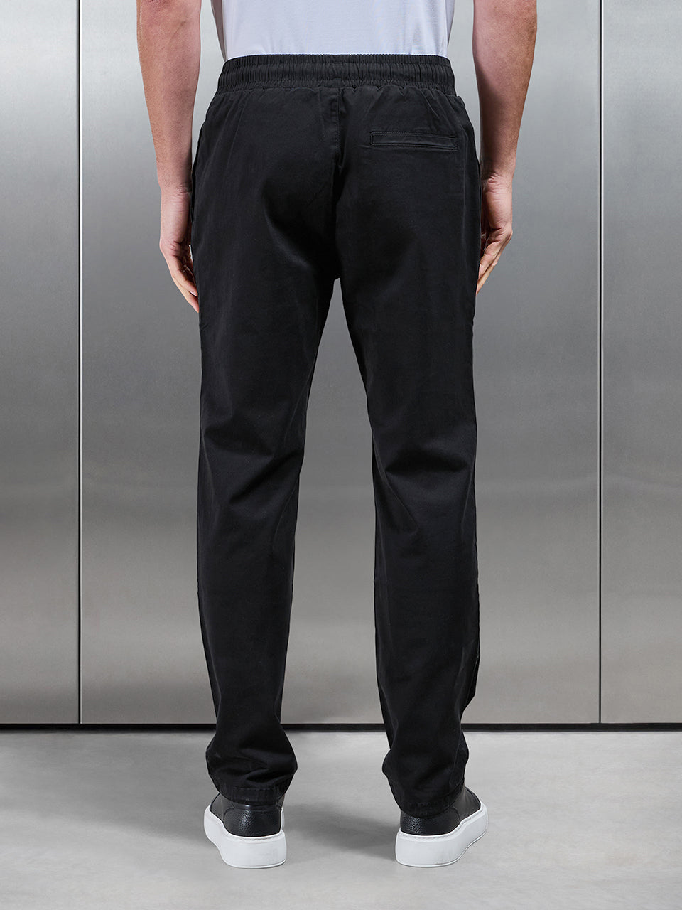 Relaxed Fit Garment Dye Trouser in Black