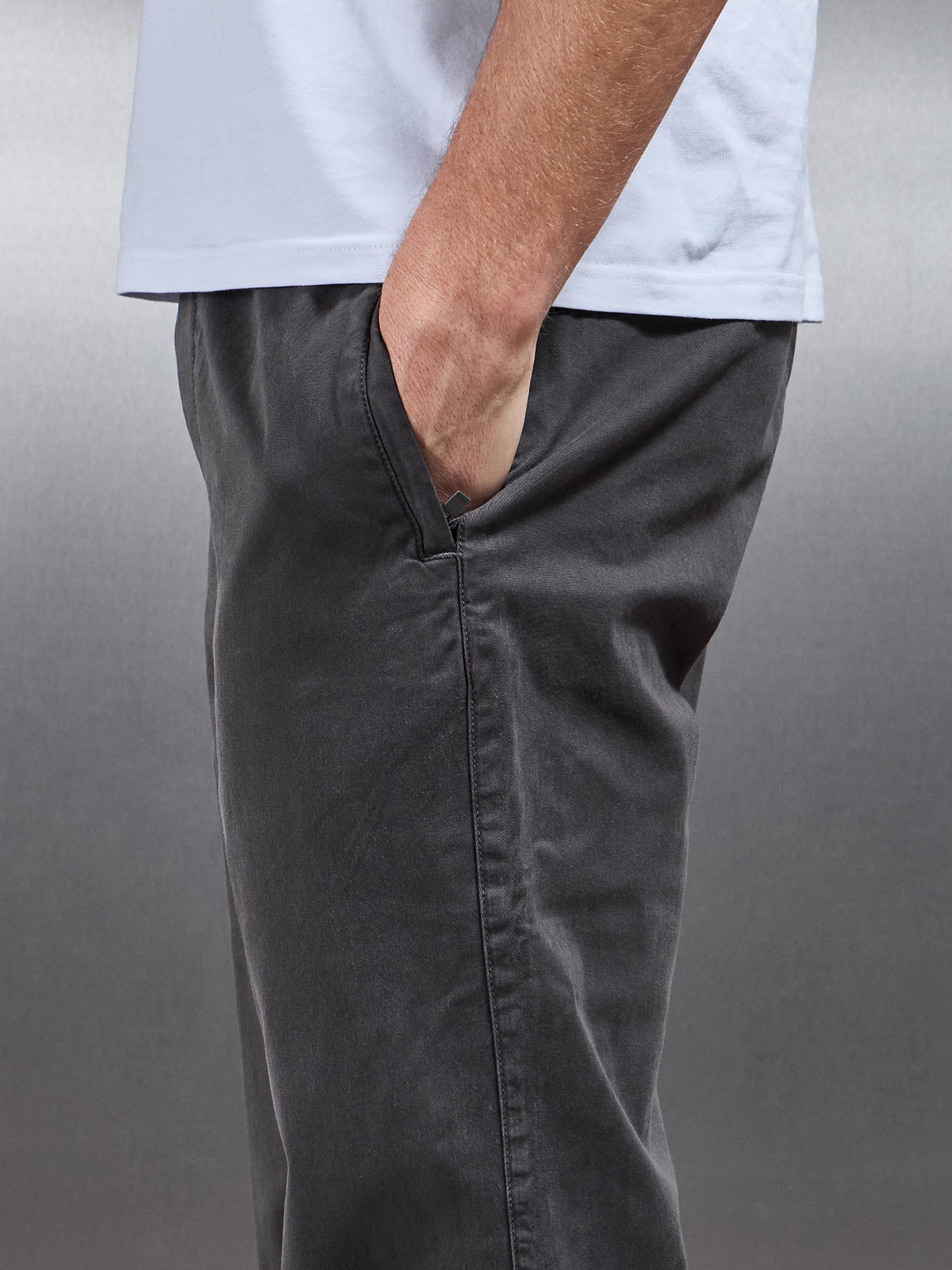 Relaxed Fit Garment Dye Trouser in Grey