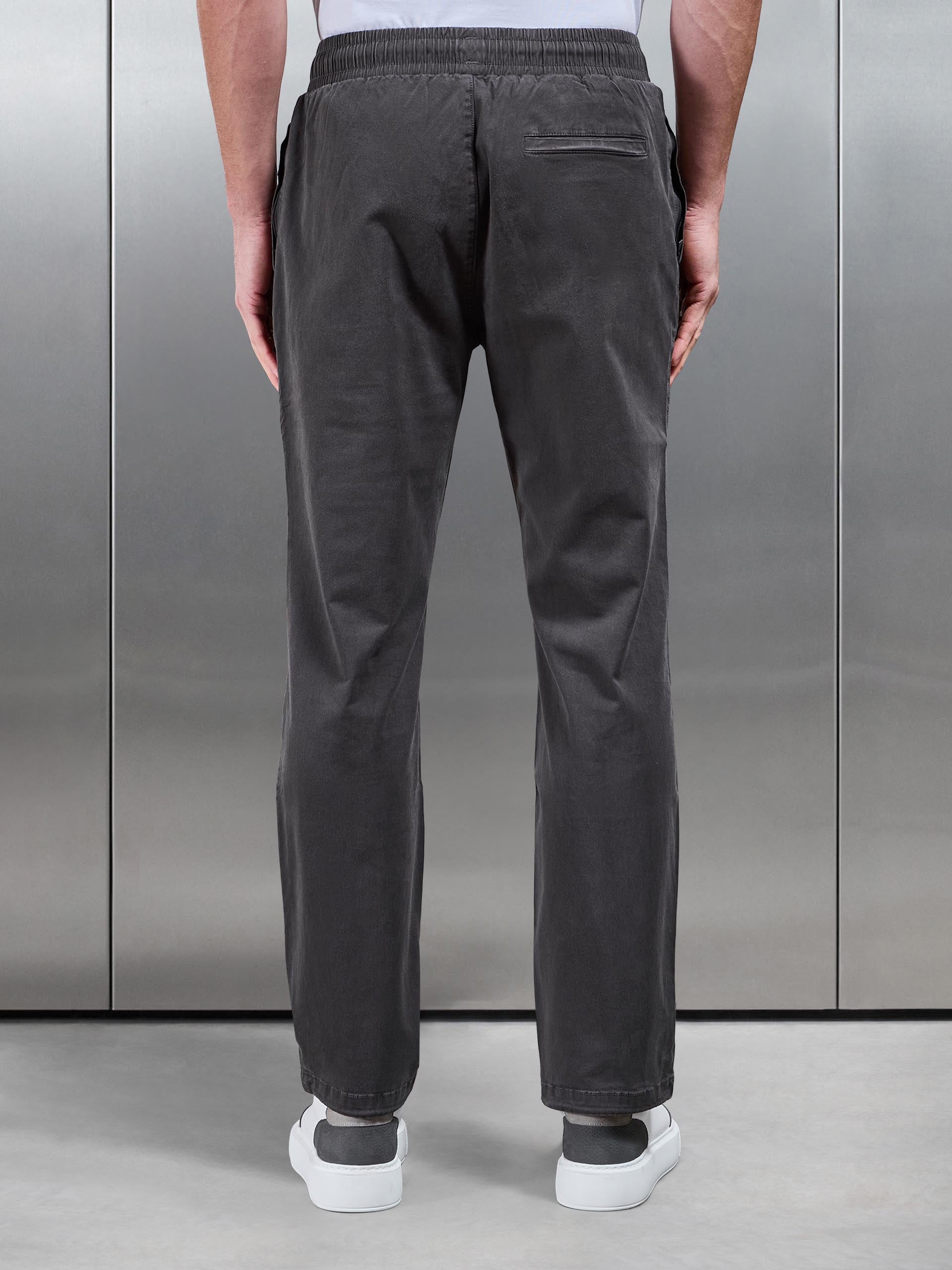 Relaxed Fit Garment Dye Trouser in Grey
