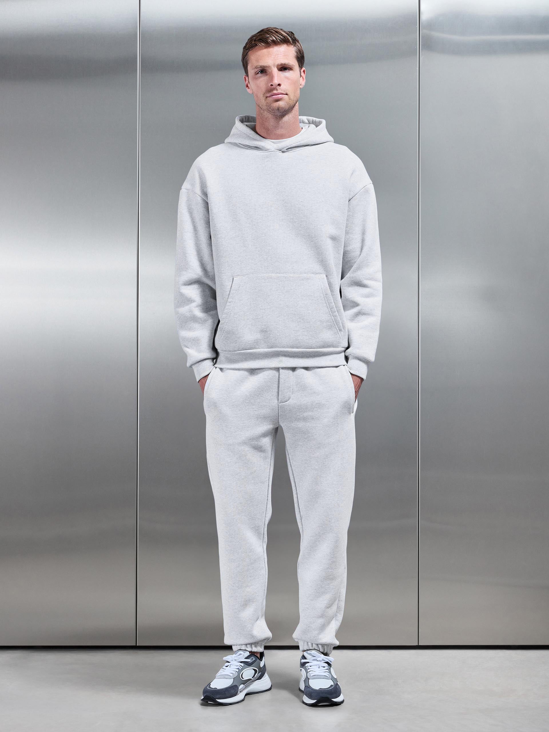 Relaxed Fit Hoodie in Marl Grey