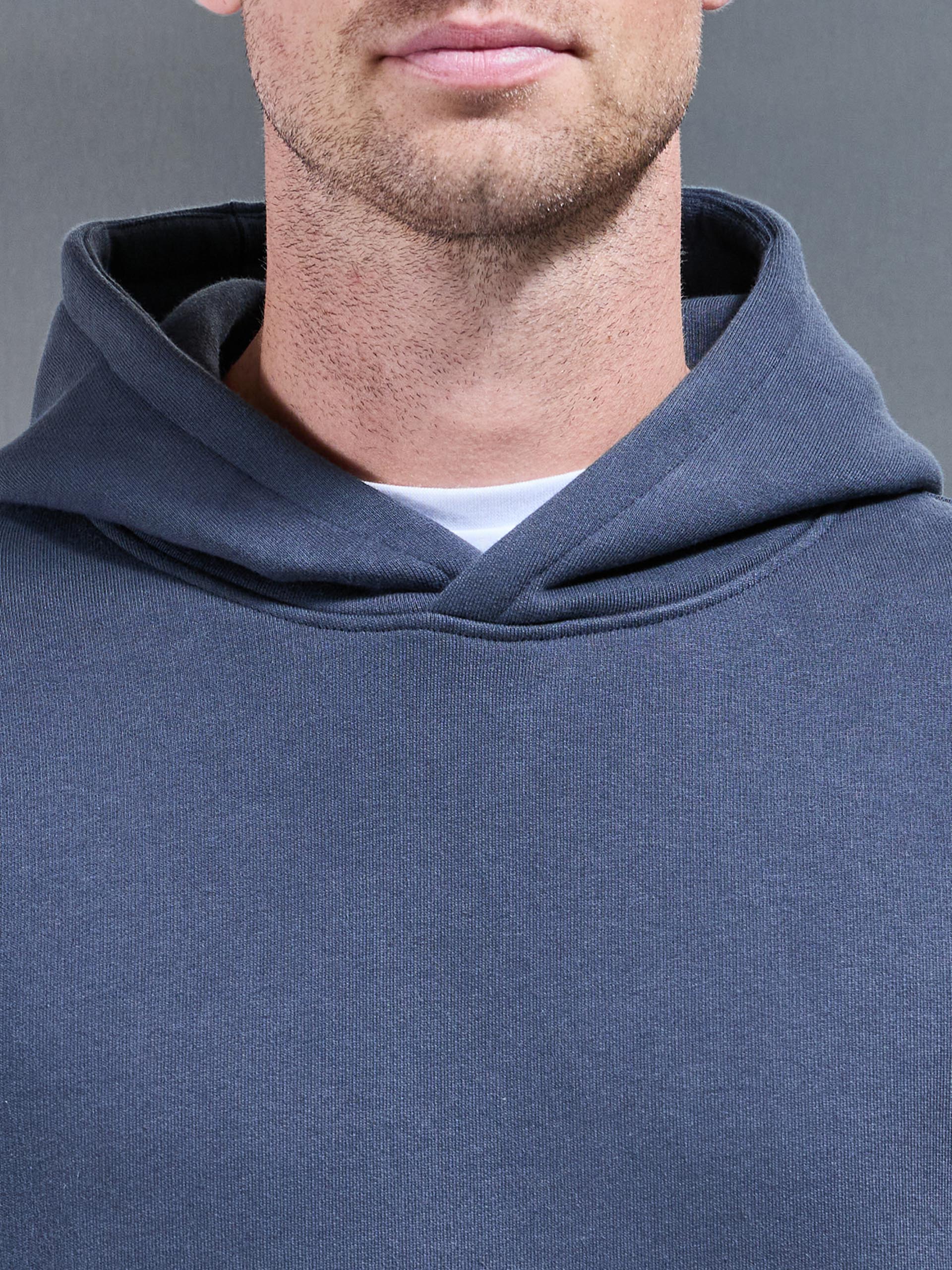 Relaxed Fit Hoodie in Slate Blue