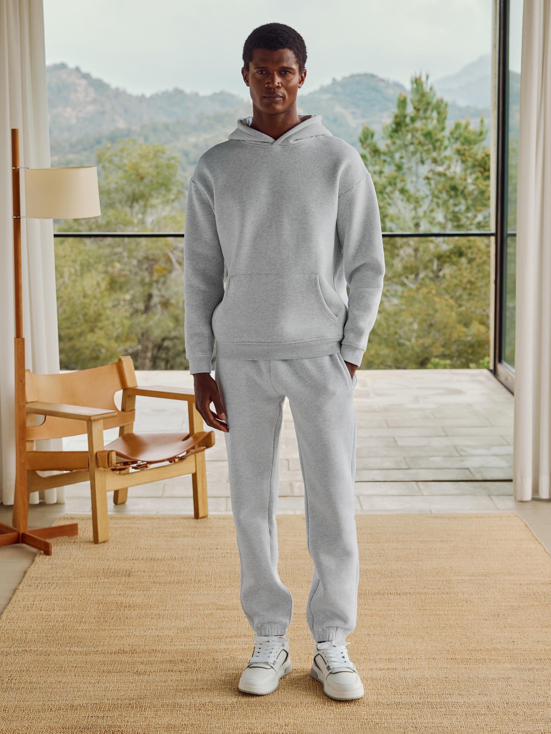 Relaxed Cuffed Jogger in Marl Grey