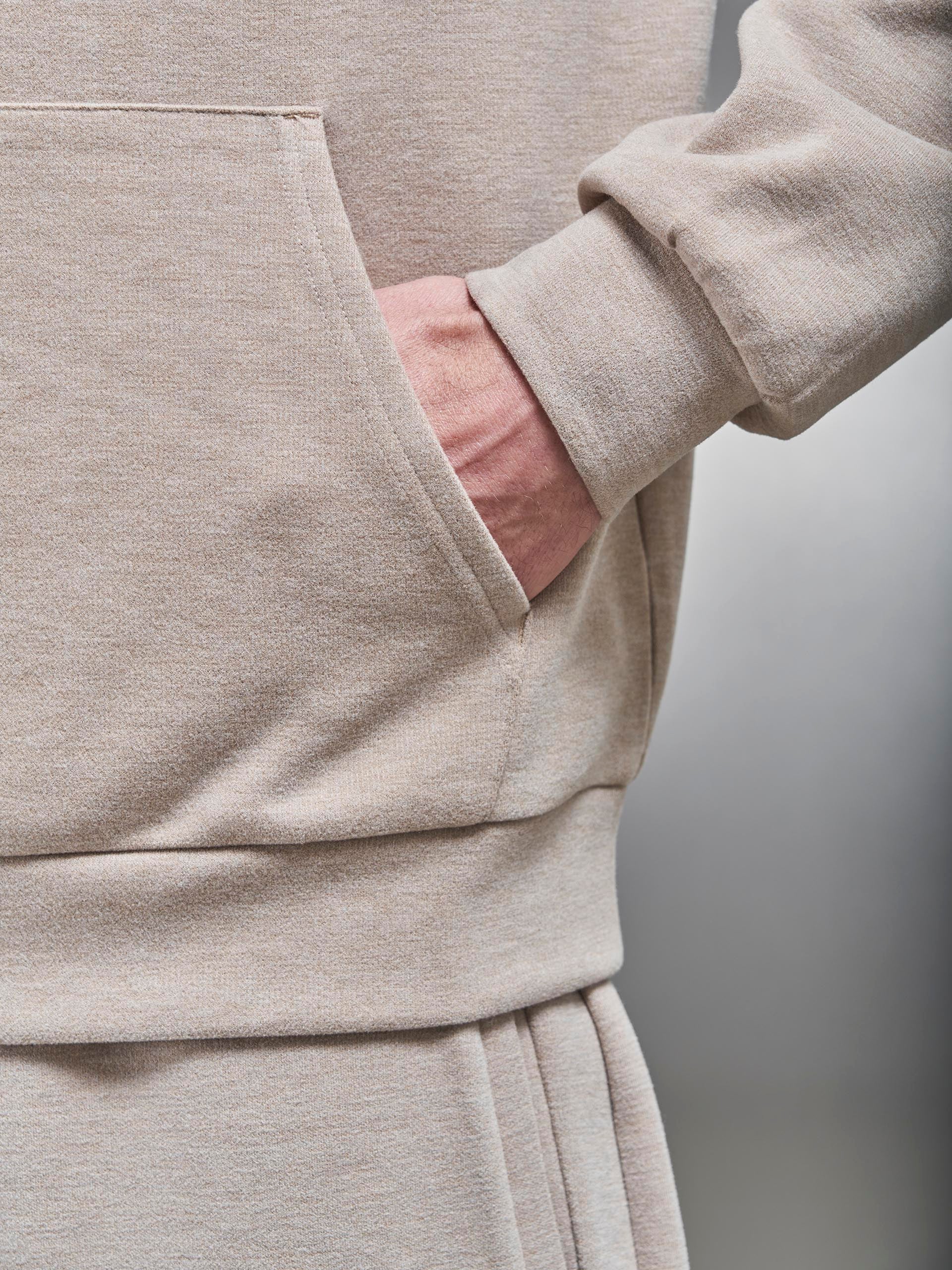 Relaxed Knitted Hoodie in Stone