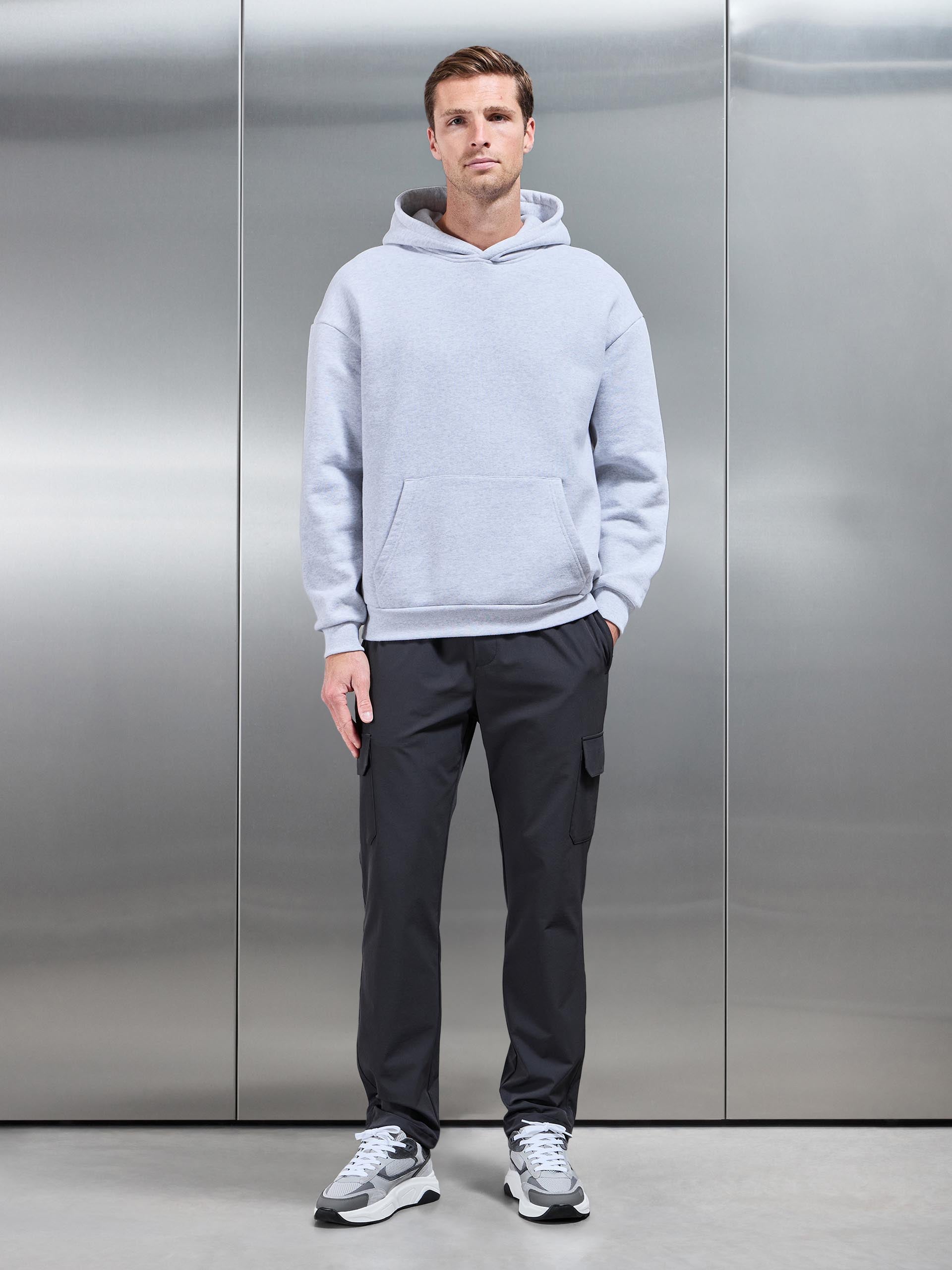 Relaxed Fit Nylon Cargo Pant in Grey