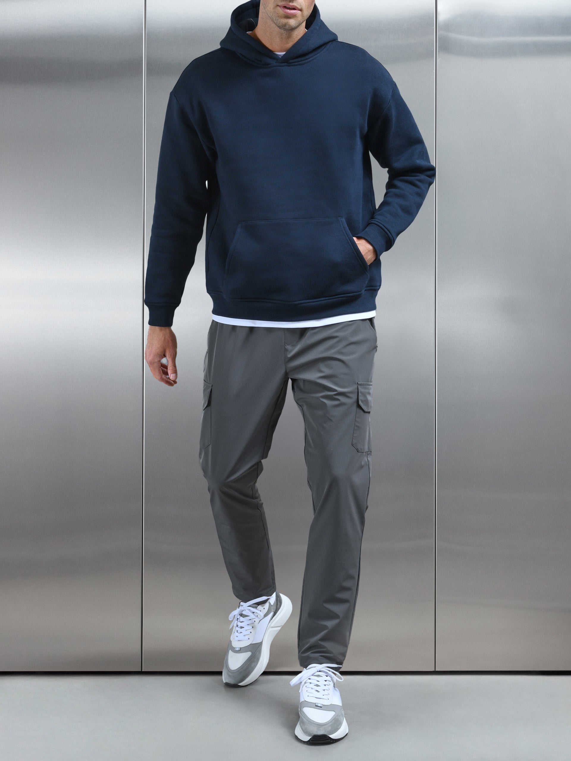 Relaxed Technical Nylon Cargo Pant in Grey