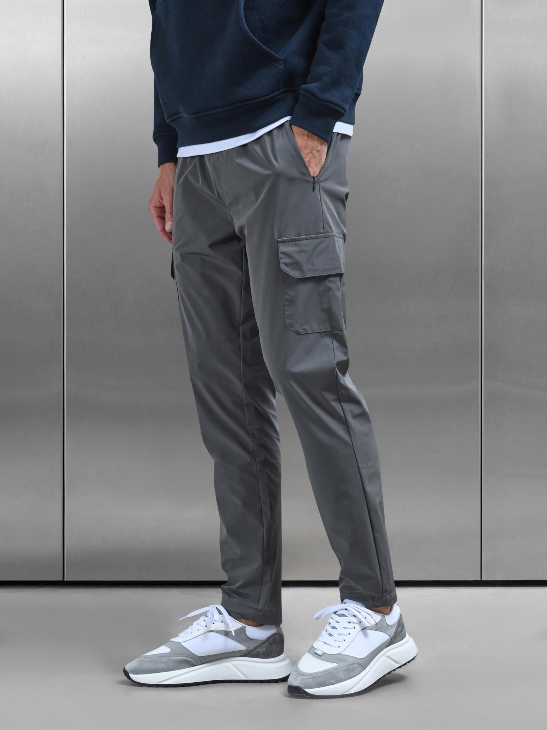 Relaxed Technical Nylon Cargo Pant in Grey