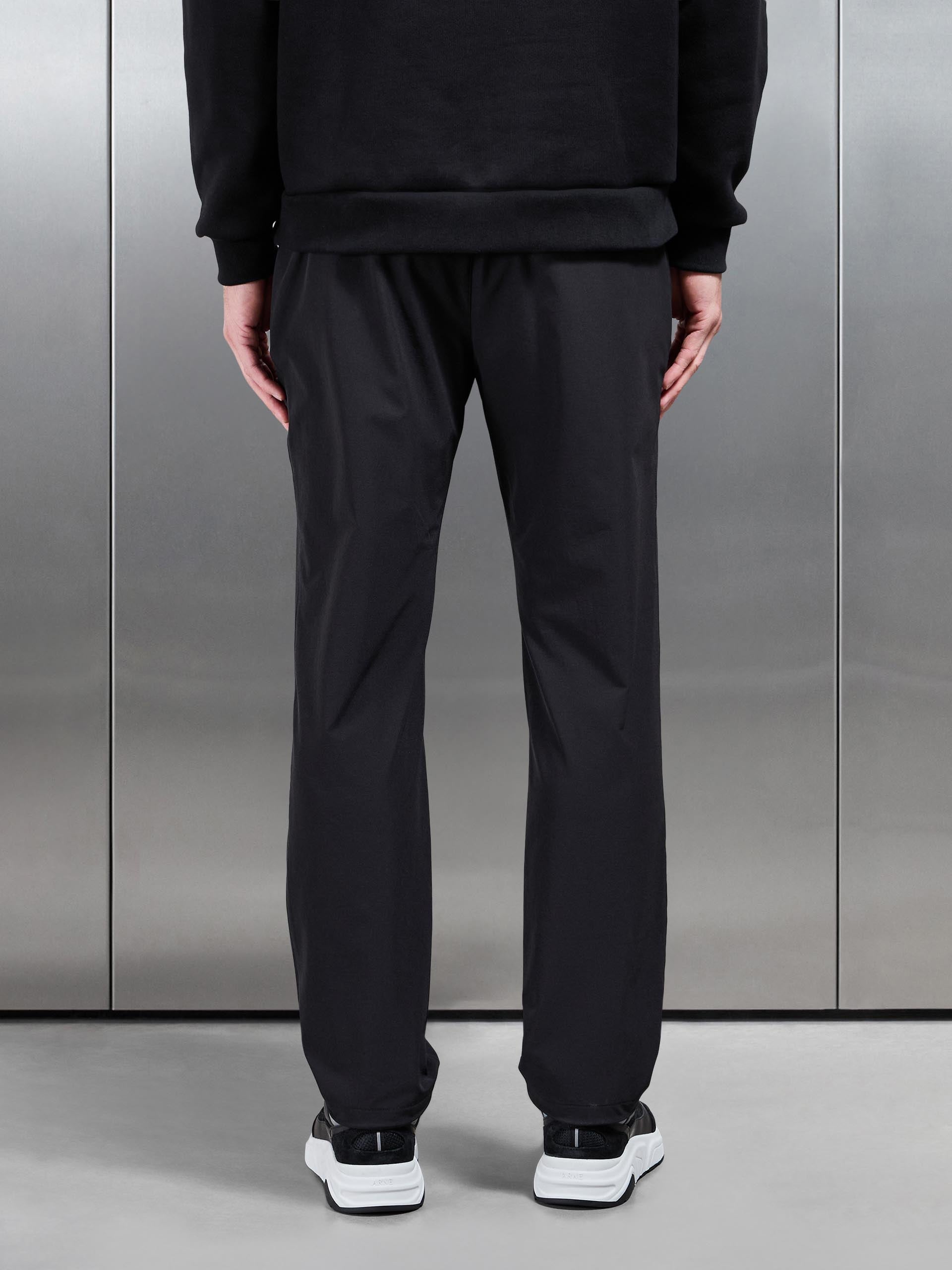 Relaxed Fit Nylon Trackpant in Black