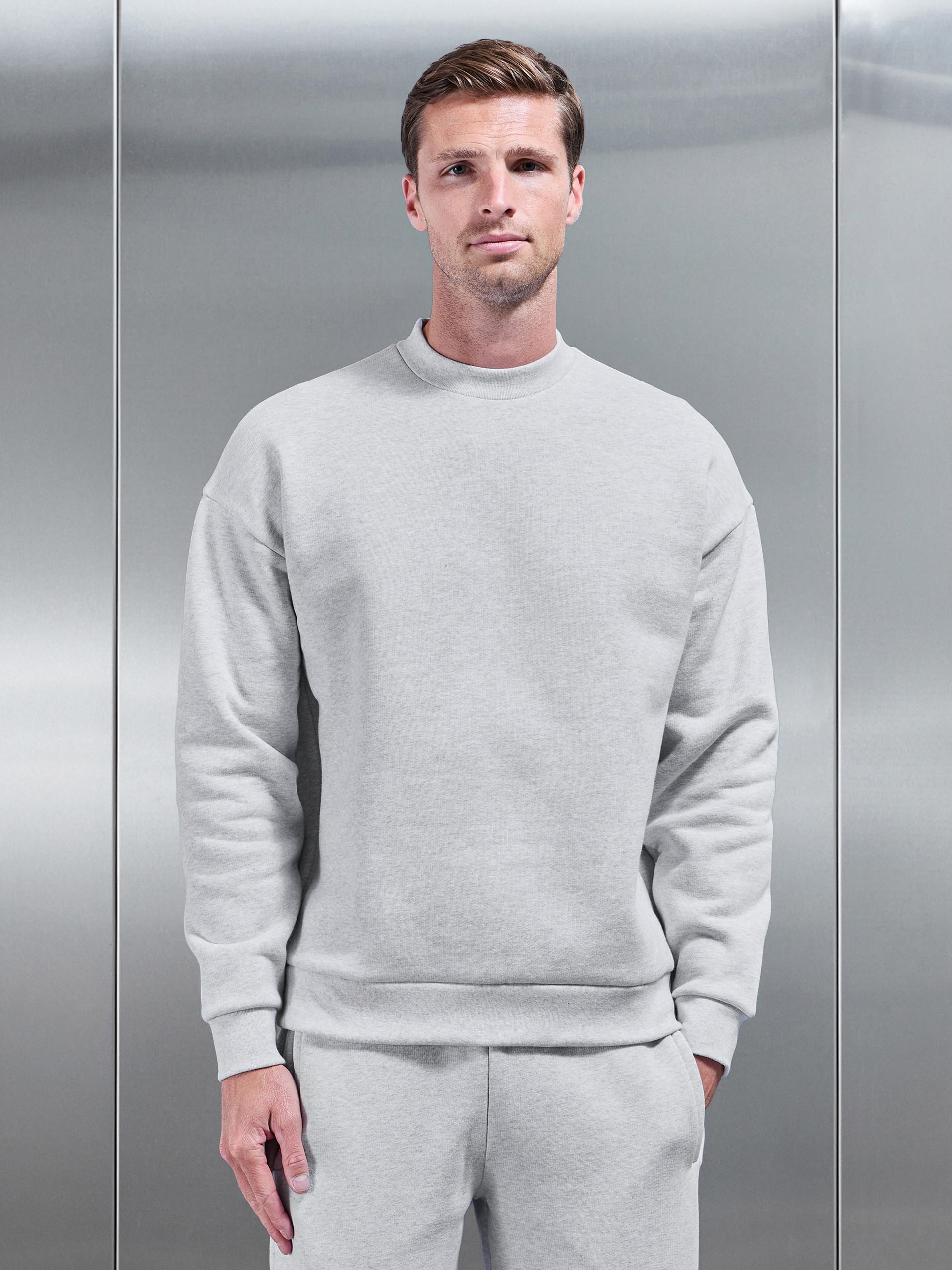Relaxed Fit Sweatshirt in Marl Grey