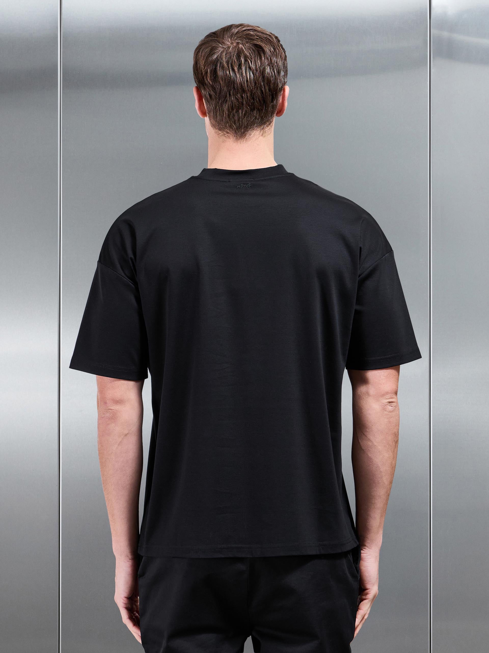 Relaxed Mercerised Interlock T-Shirt in Black