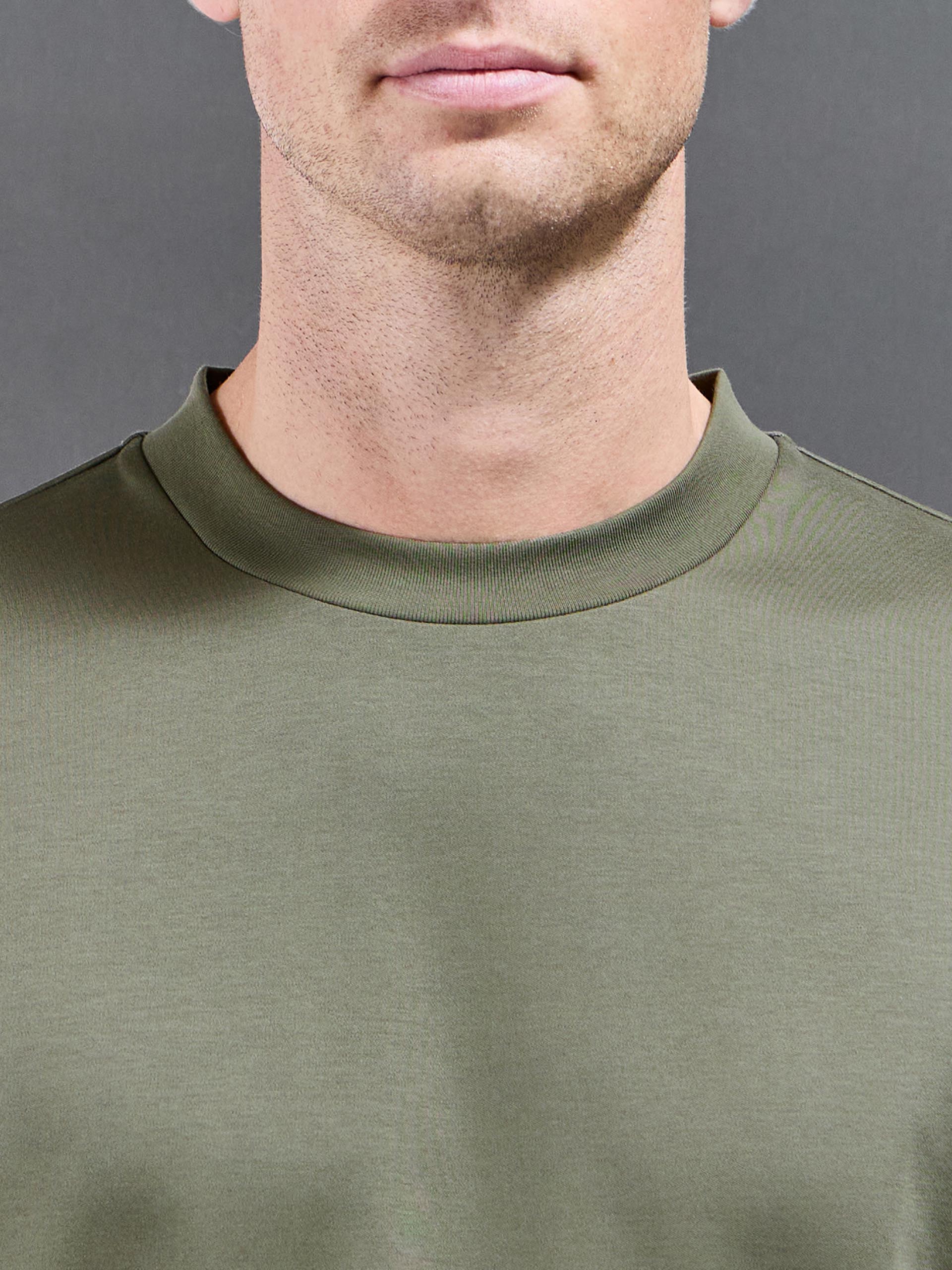 Relaxed Mercerised Interlock T-Shirt in Sage