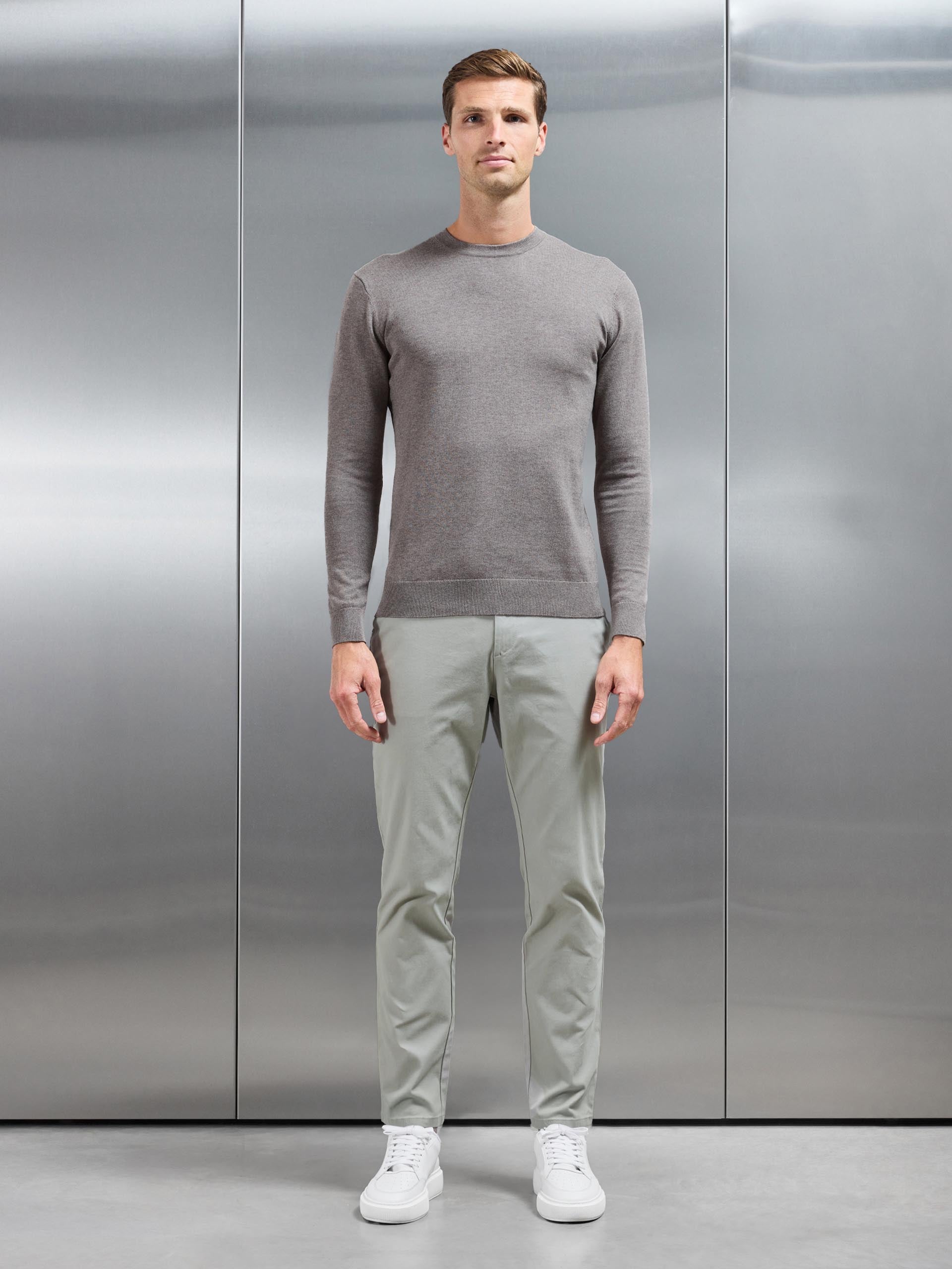 Relaxed Fit Chino Trouser in Stone