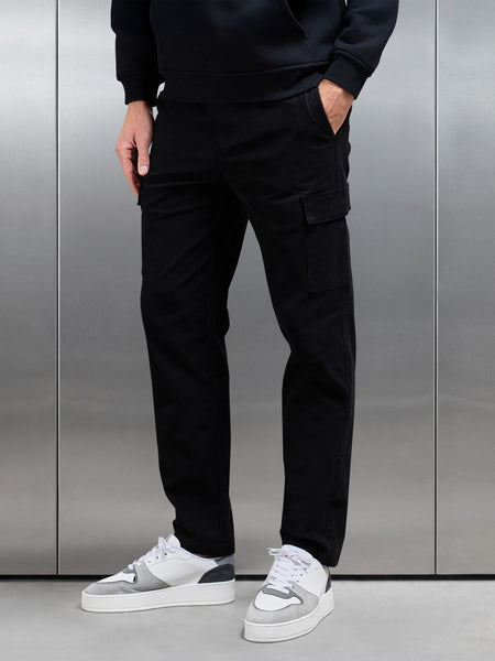 Relaxed Fit Cotton Cargo Pant in Black