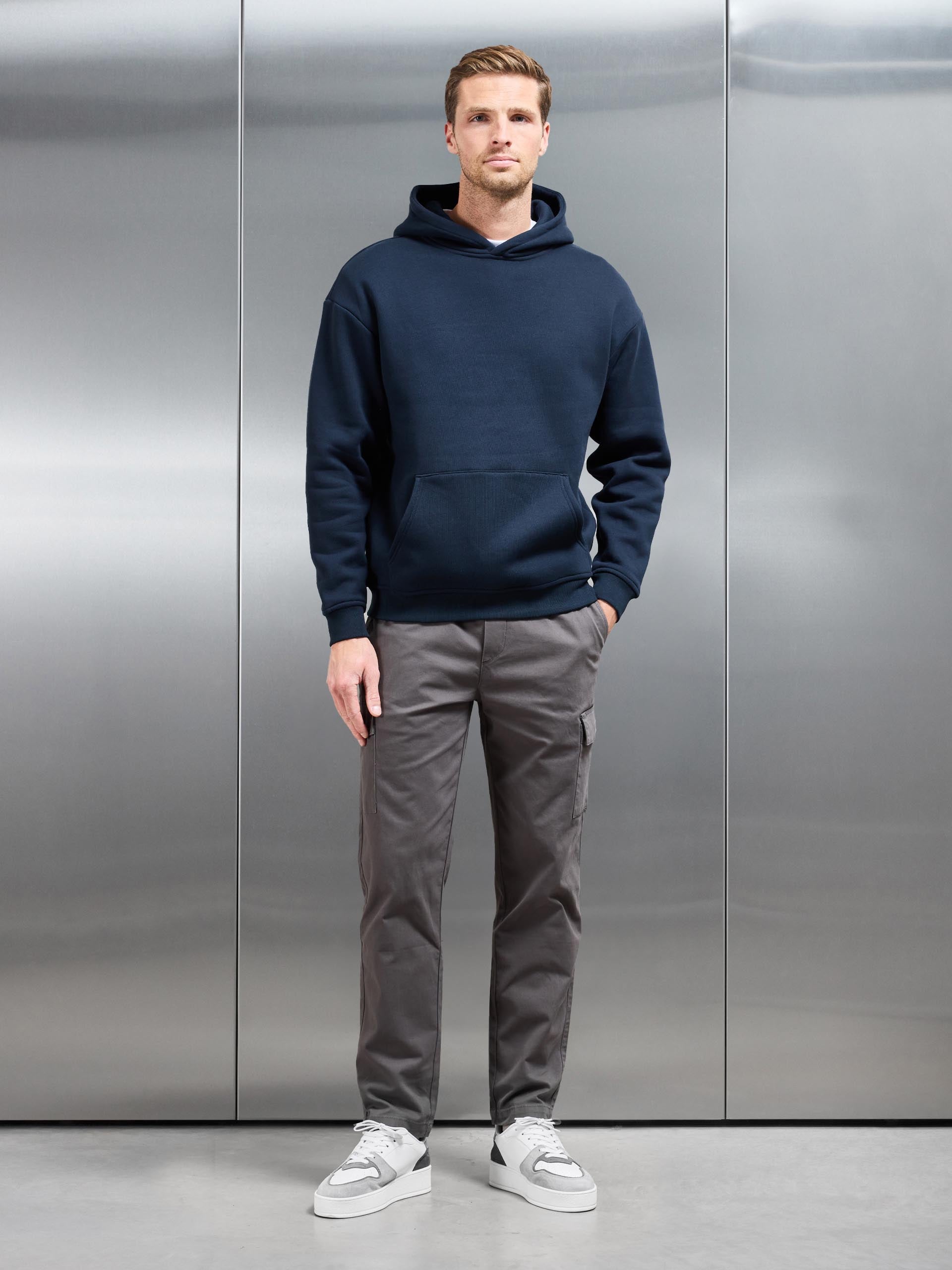 Relaxed Cotton Cargo Pant in Grey