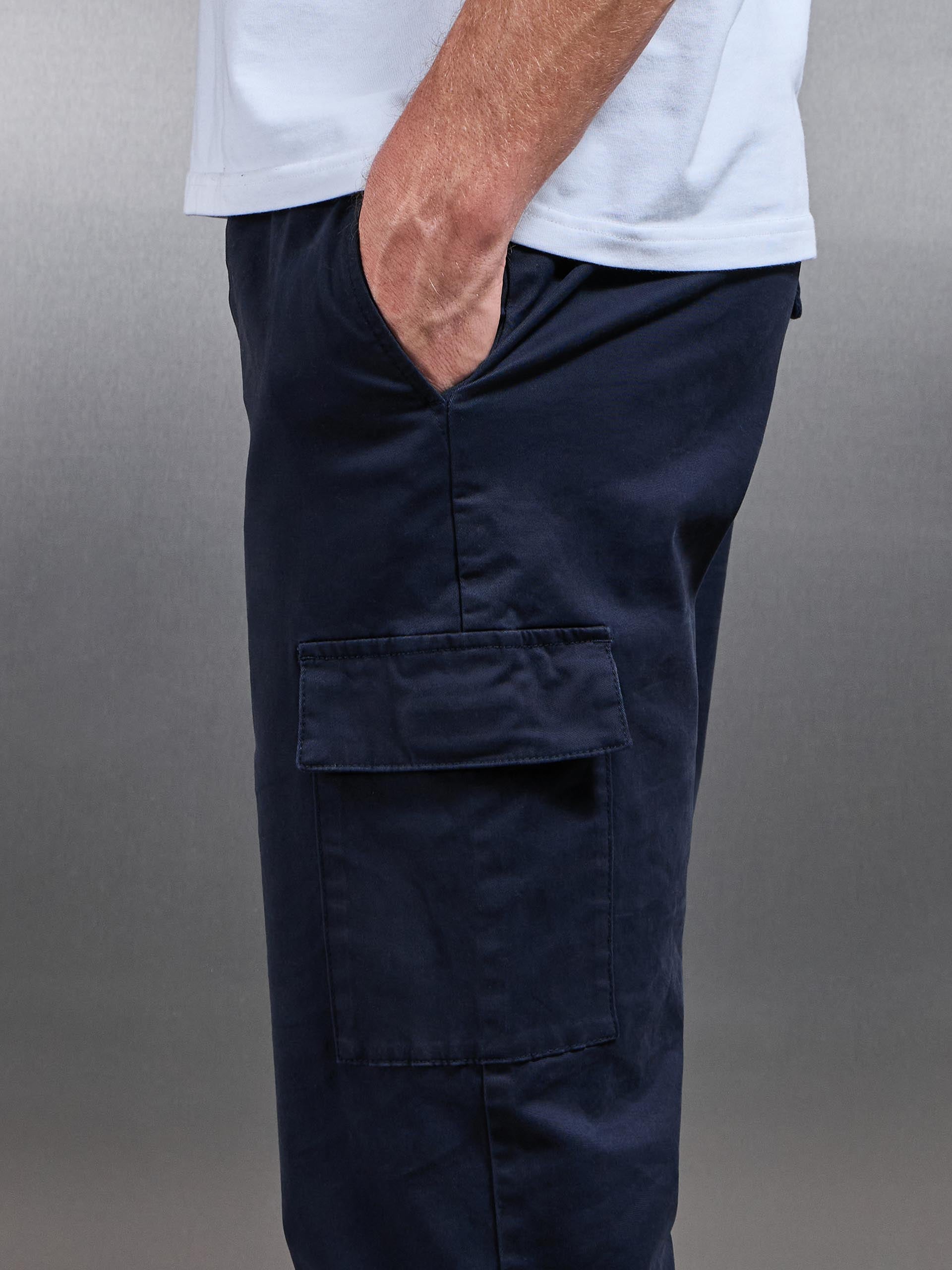 Relaxed Fit Cotton Cargo Pant In Navy