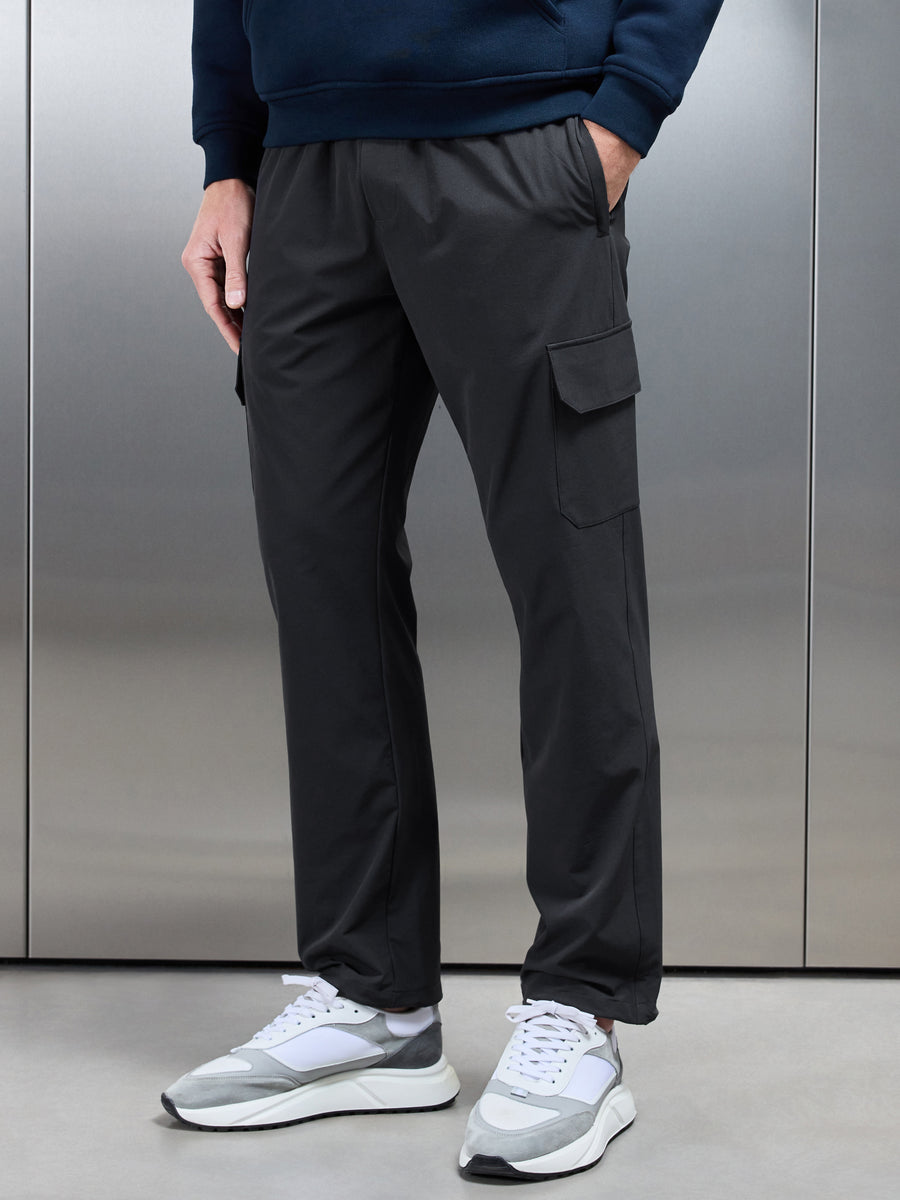 Nylon cargo joggers with bungee hem sale