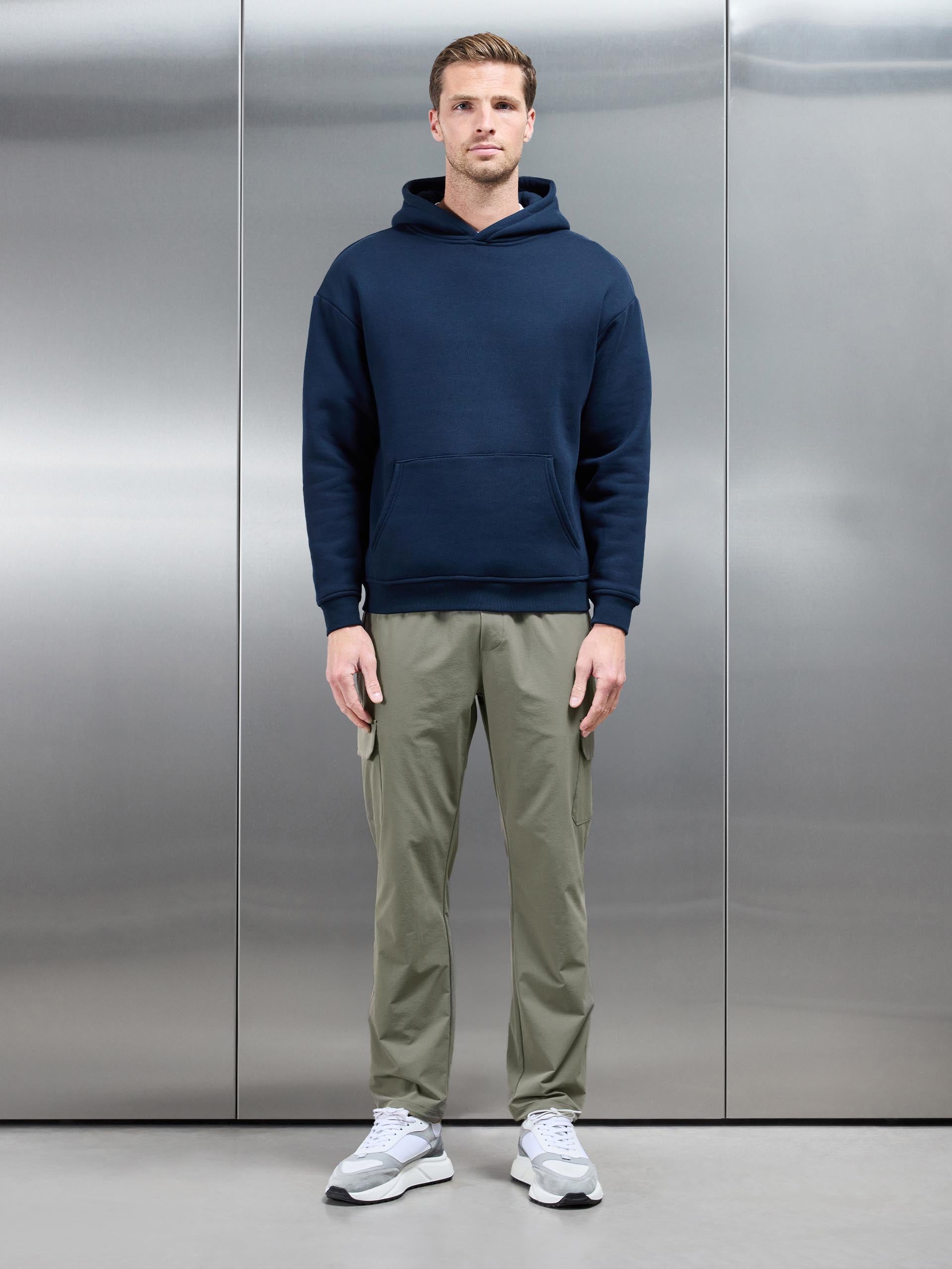 Relaxed Technical Nylon Cargo Pant in Olive