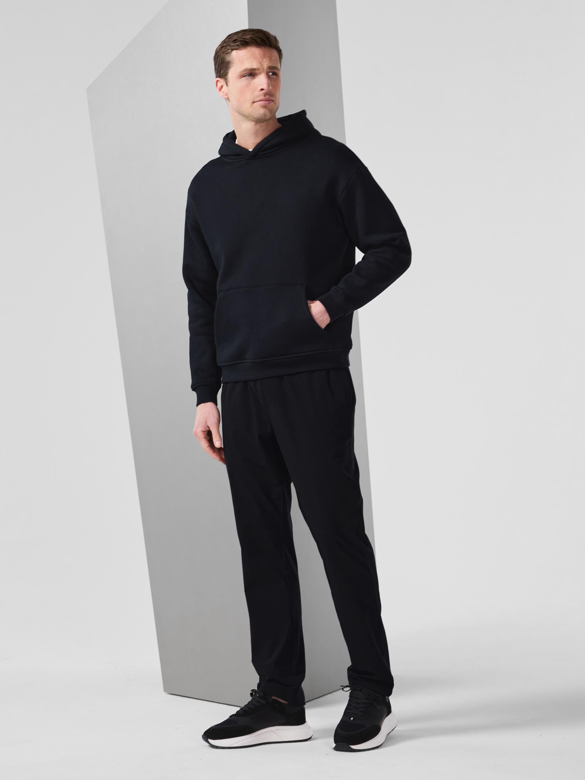 Relaxed Fit Nylon Trackpant in Black