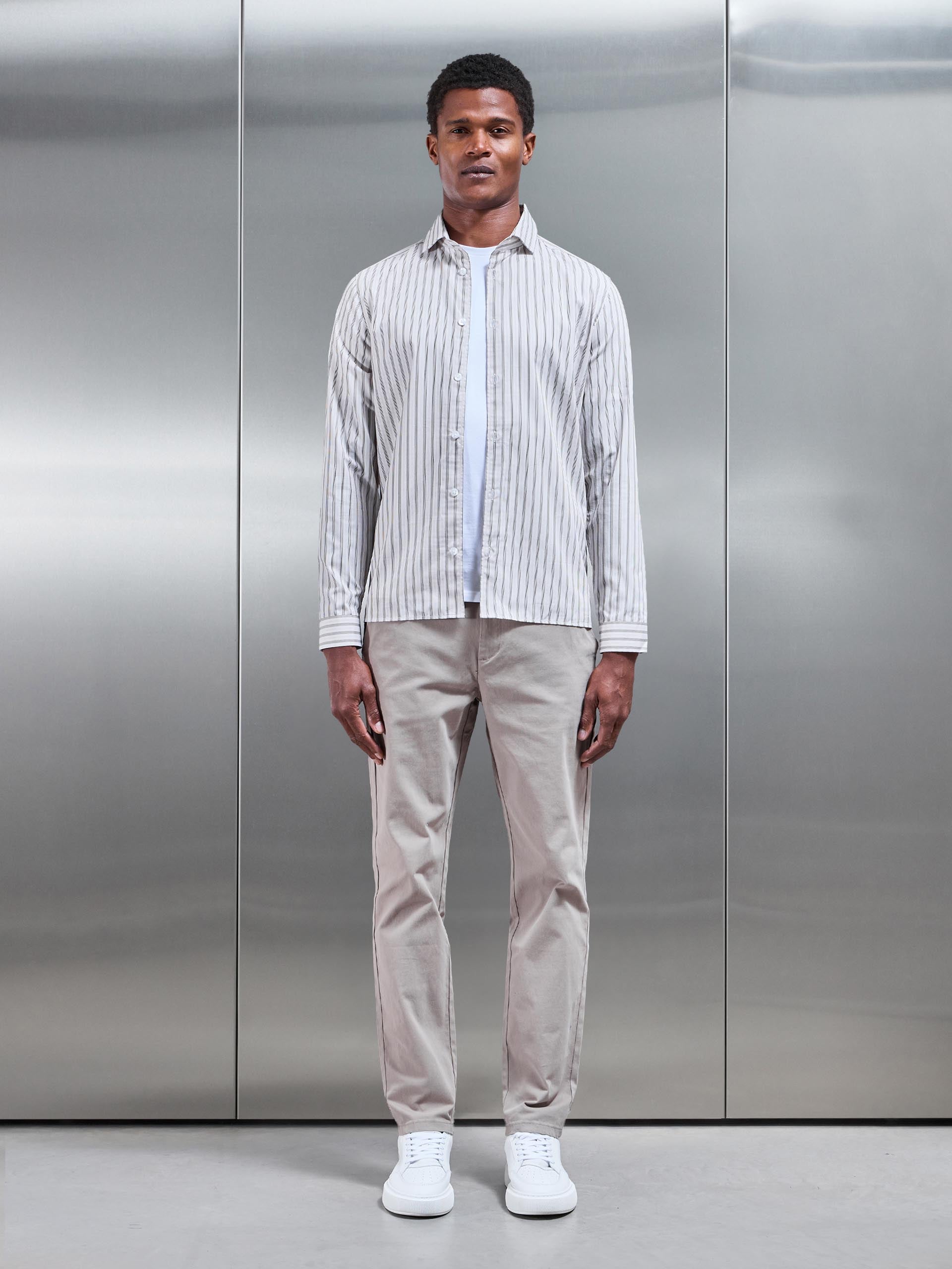 Resort Stripe Shirt in Stone