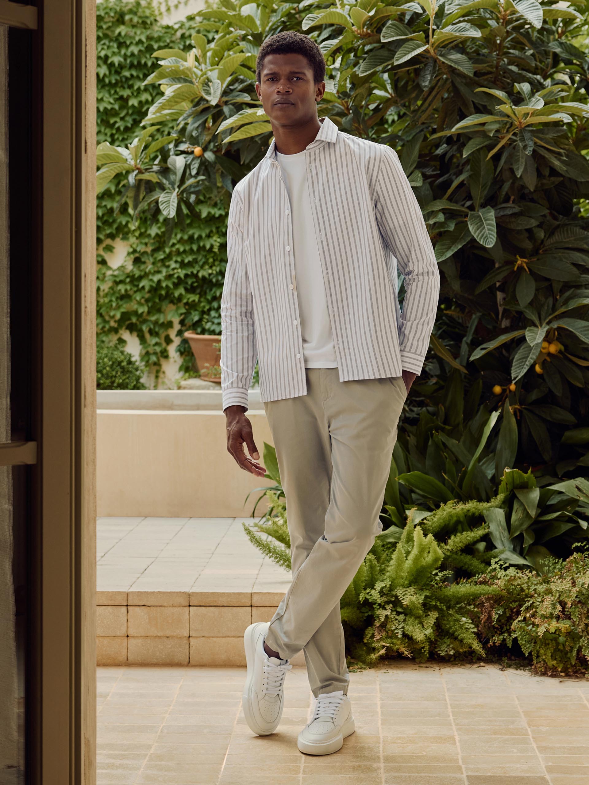 Resort Stripe Shirt in Stone