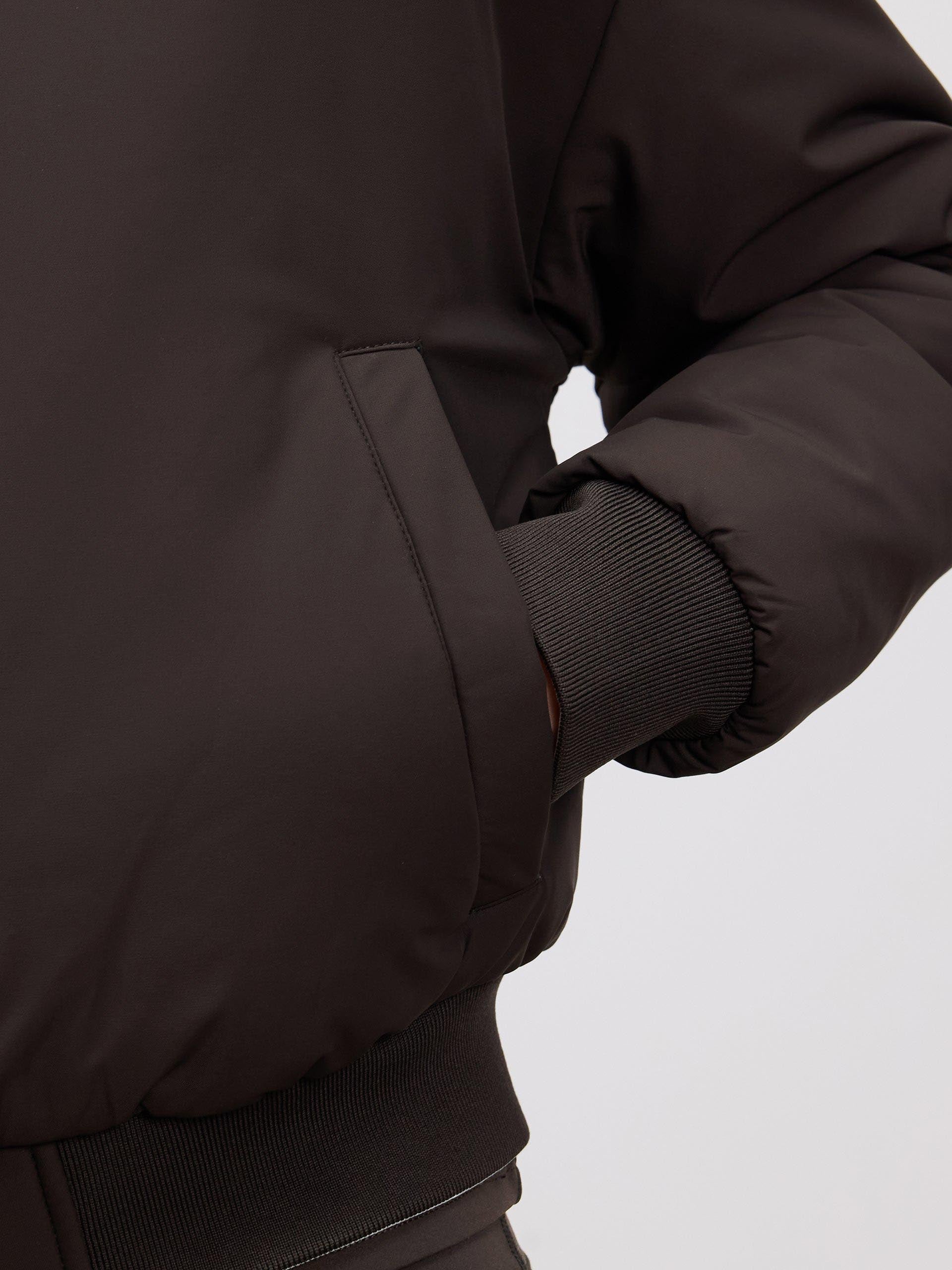 Womens Reversible Bomber Jacket in Brown Ecru