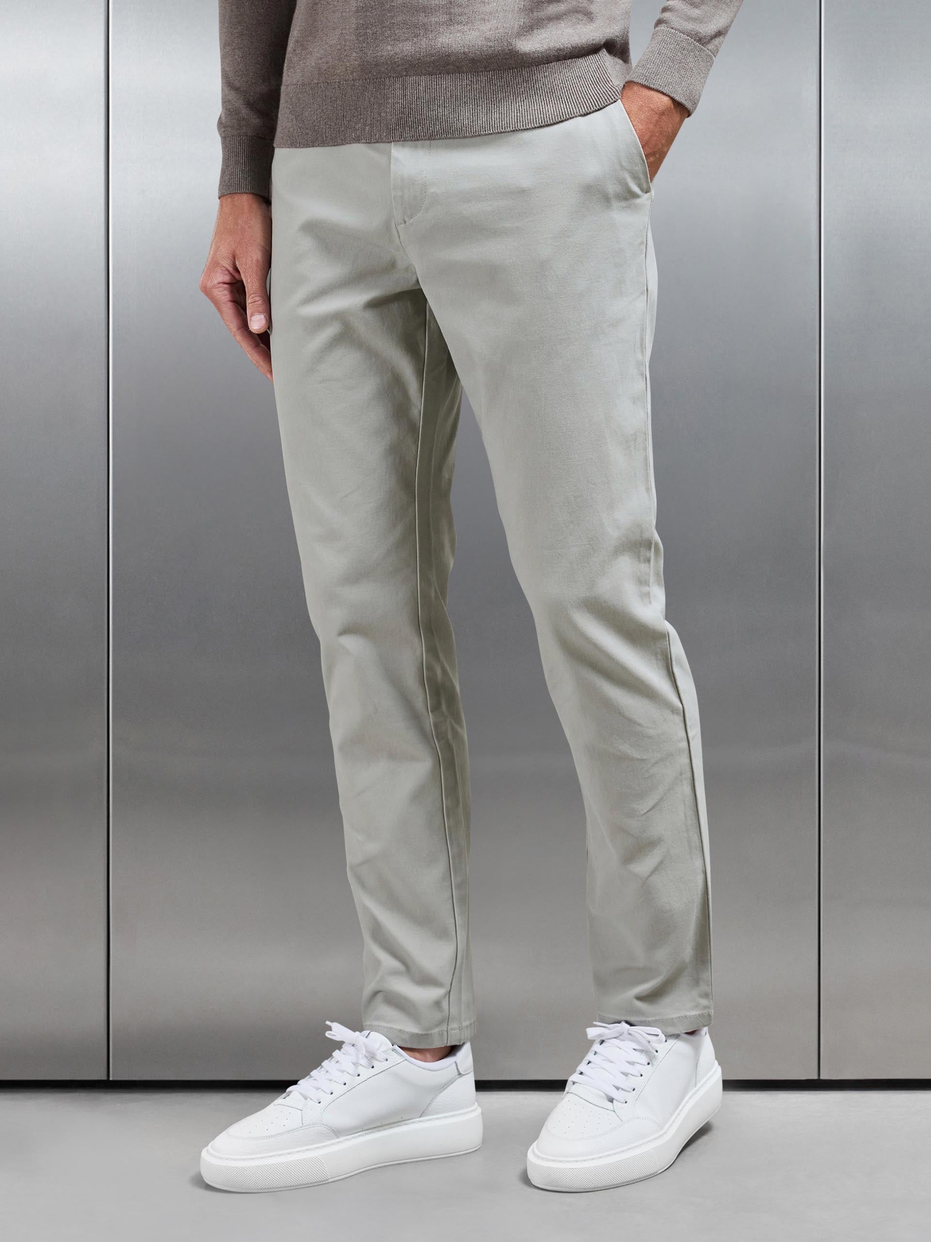 Relaxed Fit Chino Trouser in Stone