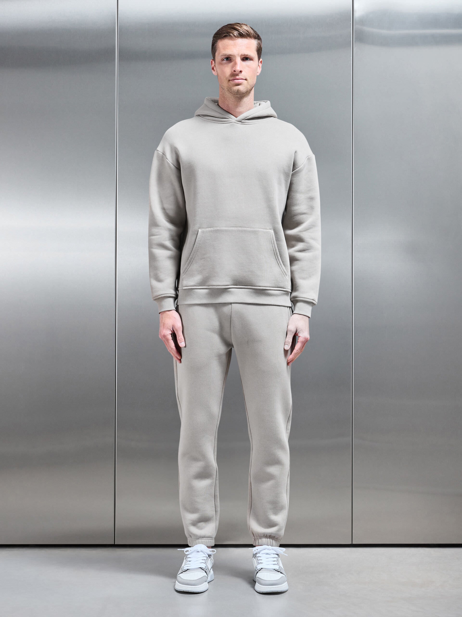 Relaxed Fit Hoodie in Stone
