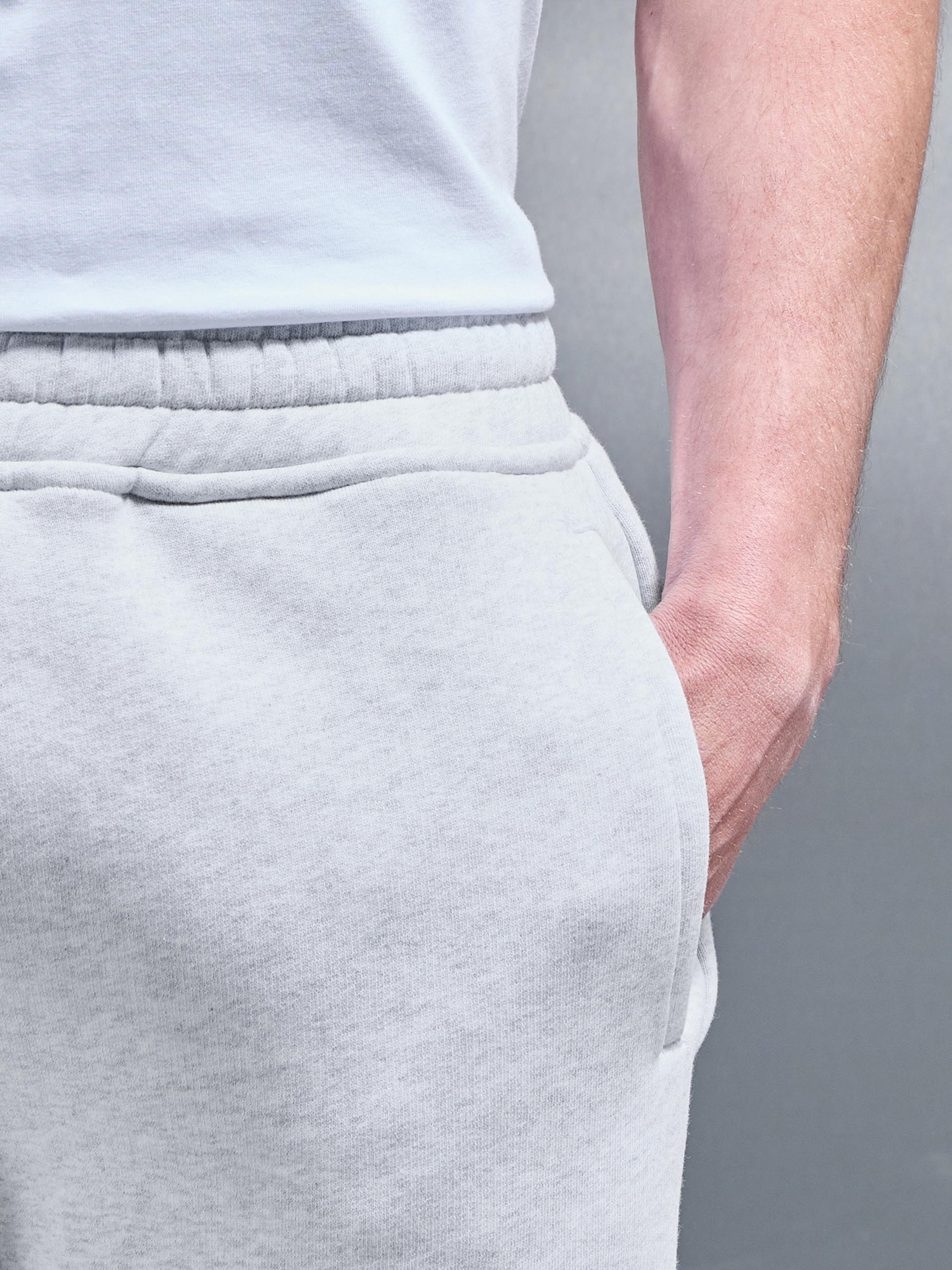 Relaxed Cuffed Jogger in Marl Grey