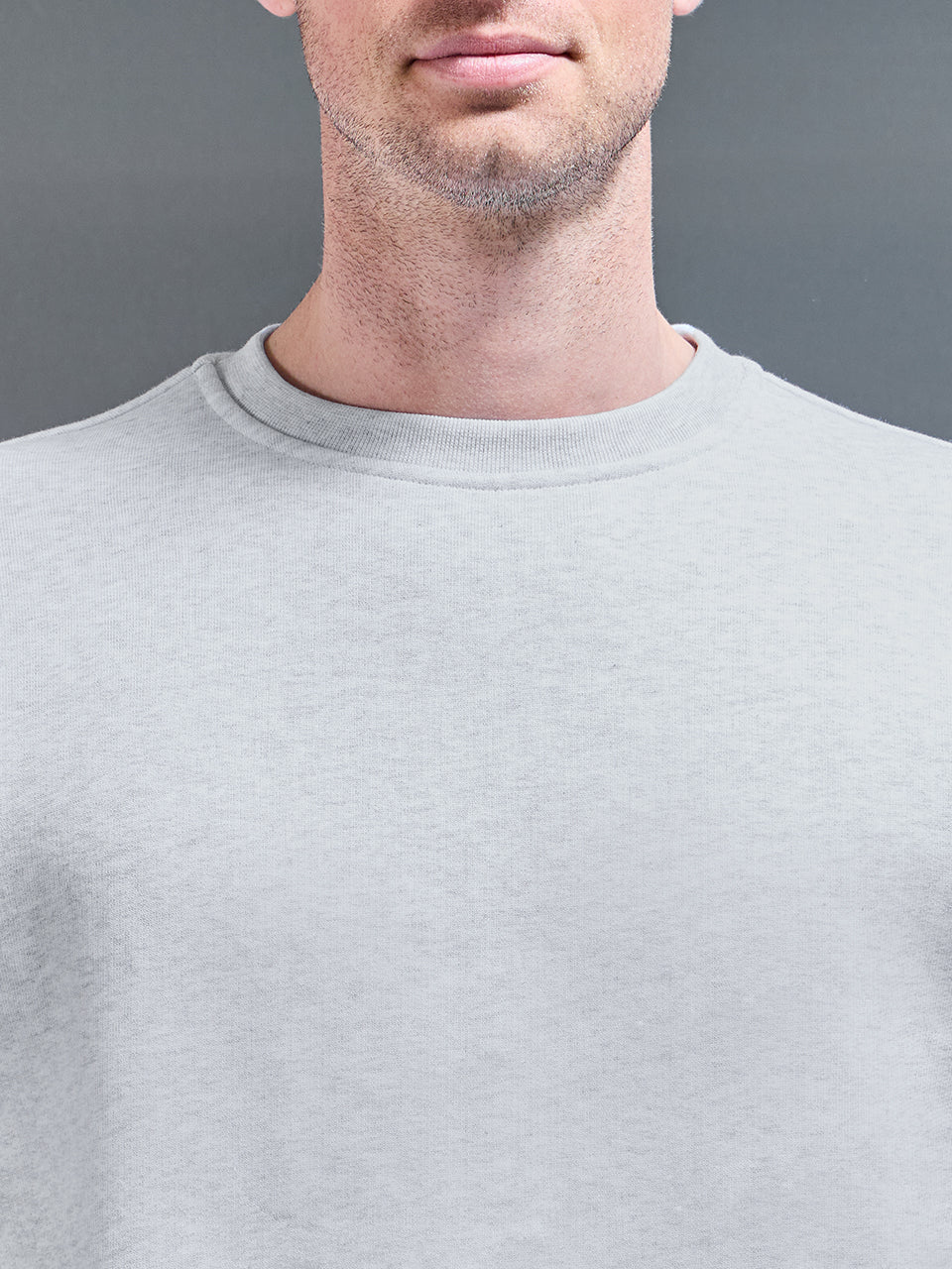 Relaxed Crew Neck Sweatshirt in Marl Grey