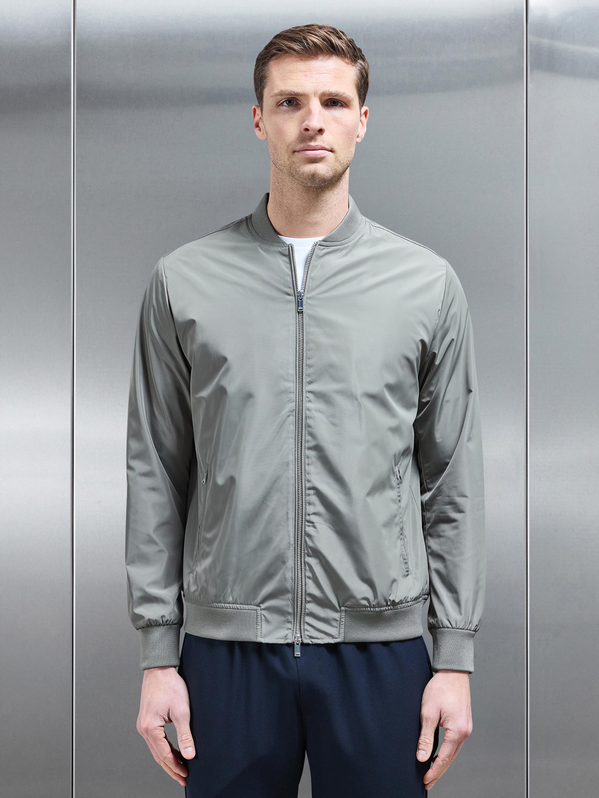 Shell Bomber Jacket in Olive