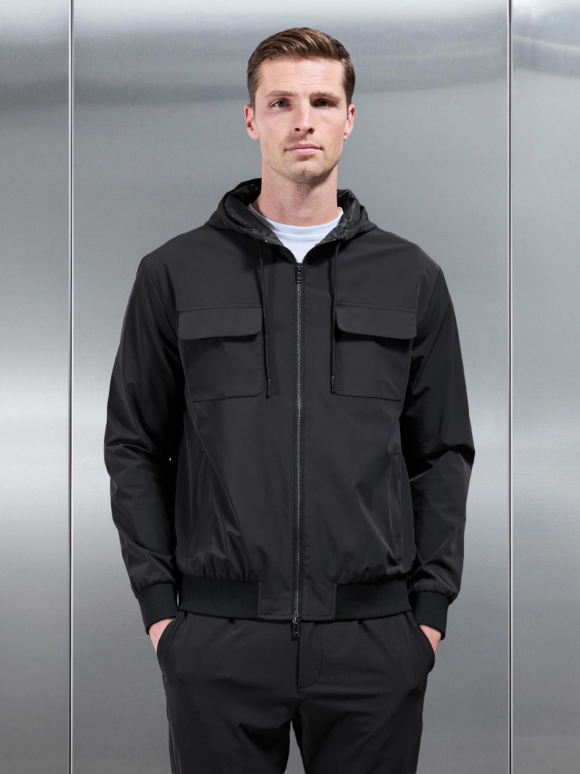 Shell Cargo Windbreaker in Black