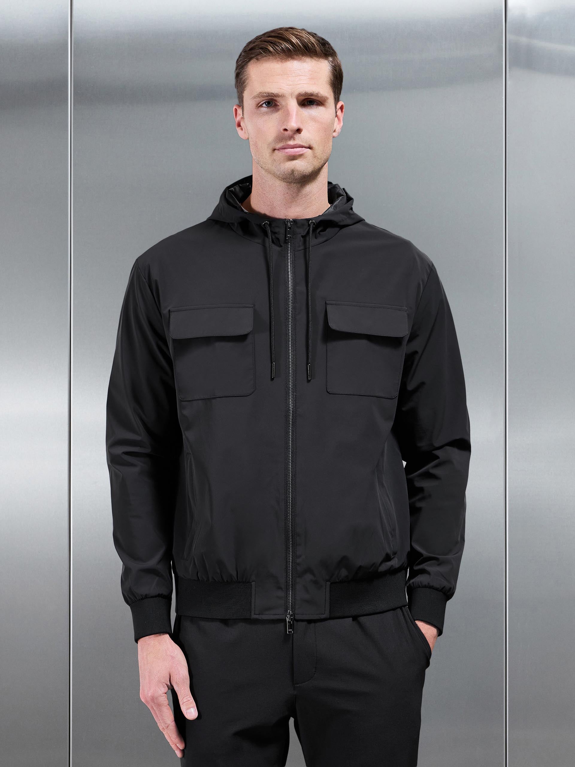 Shell Cargo Windbreaker in Black