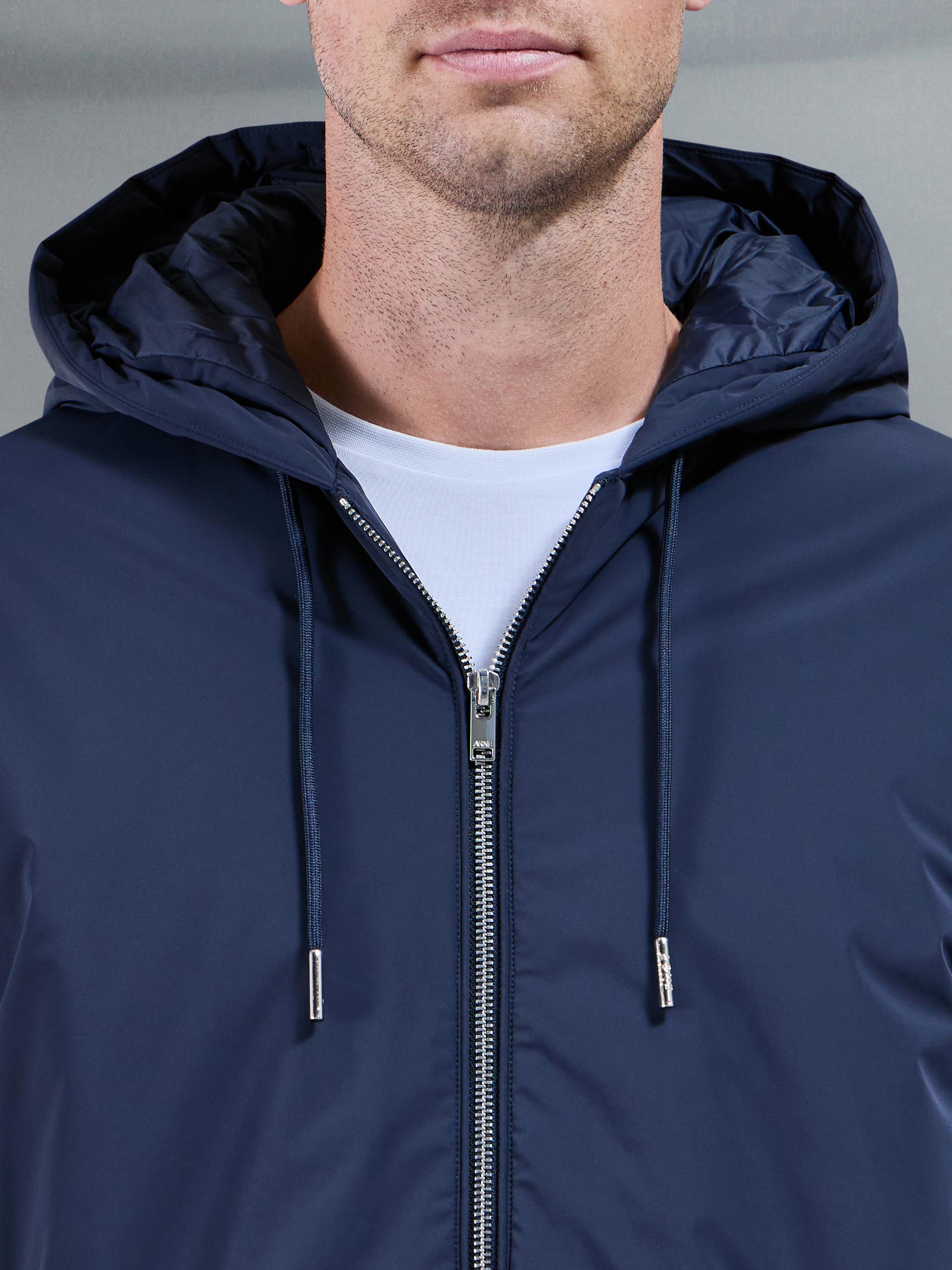 Shell Padded Windbreaker in Navy