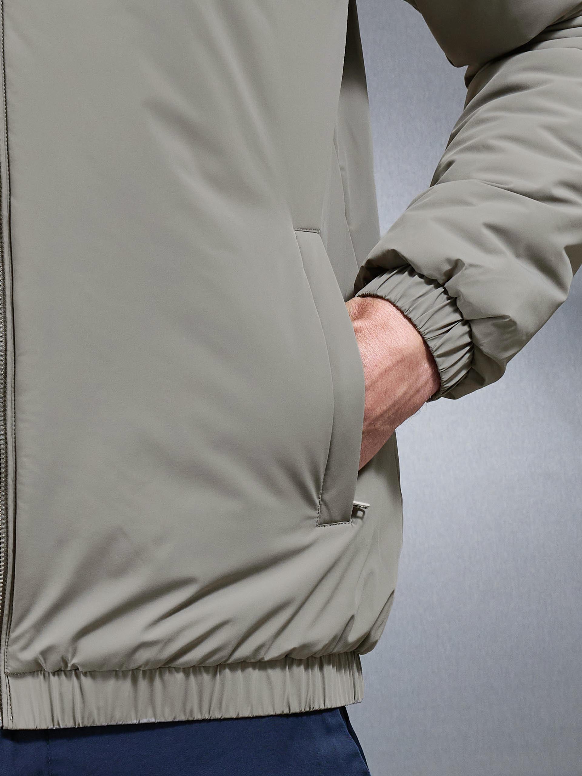 Shell Padded Windbreaker in Taupe