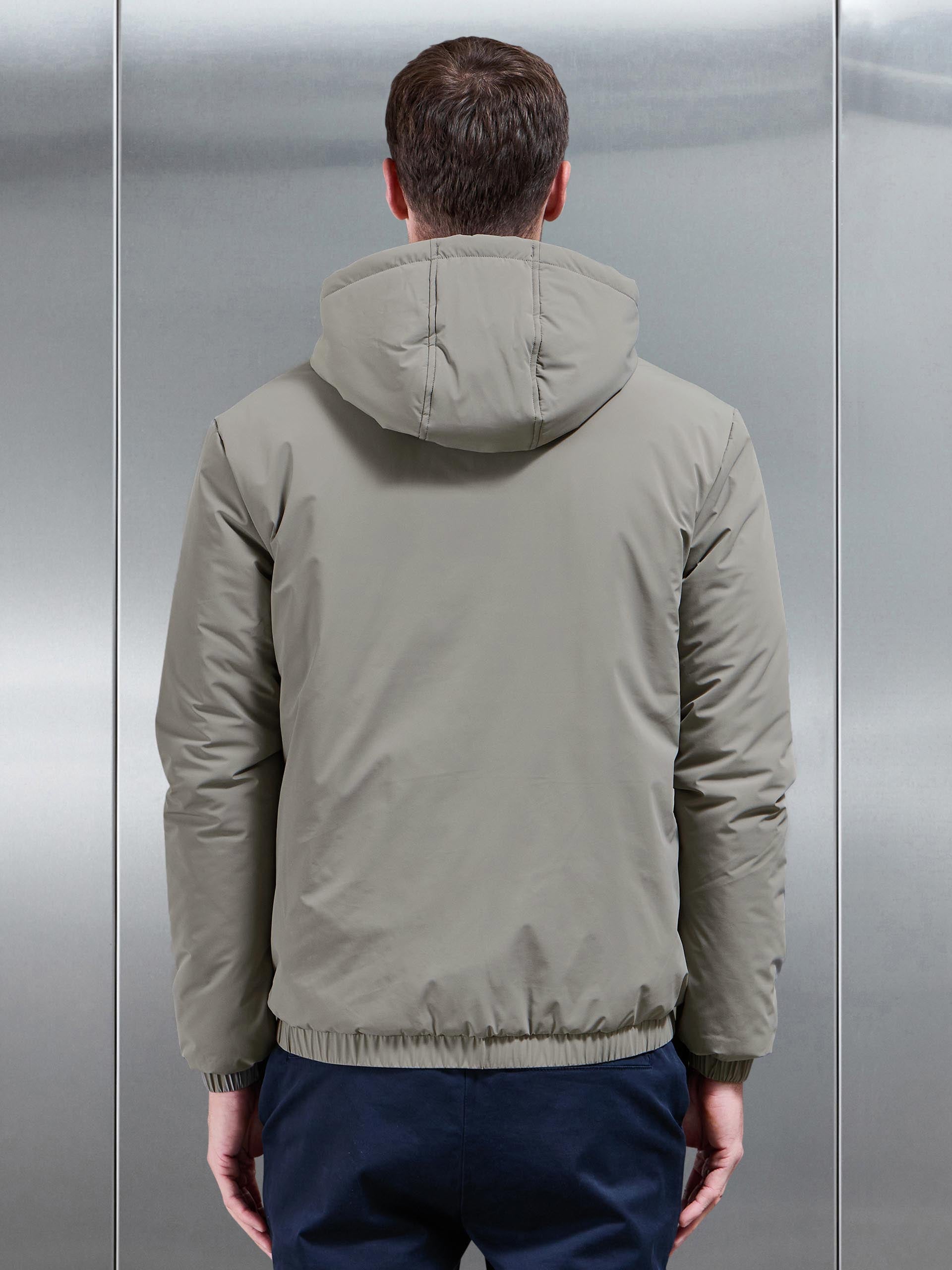 Shell Padded Windbreaker in Taupe