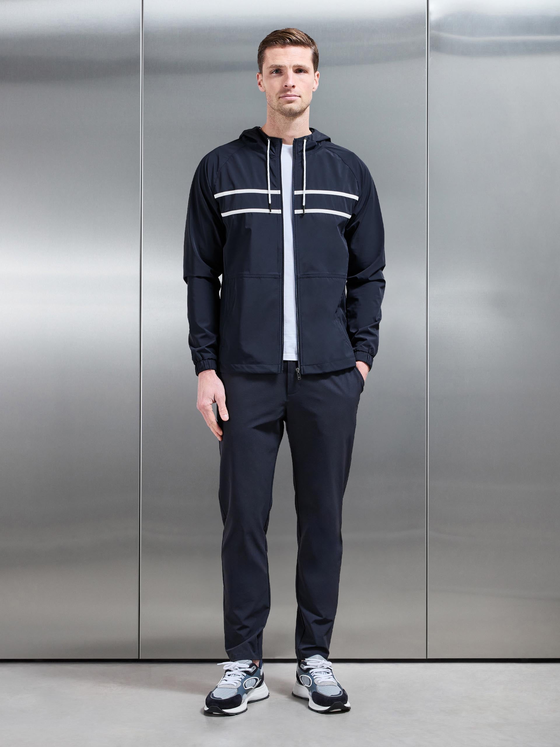 Shell Stripe Windbreaker in Navy