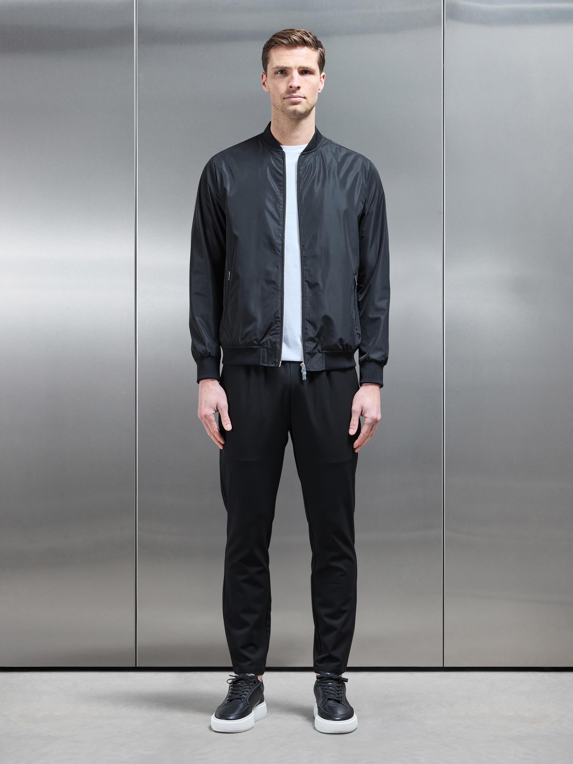 Shell Bomber Jacket in Black