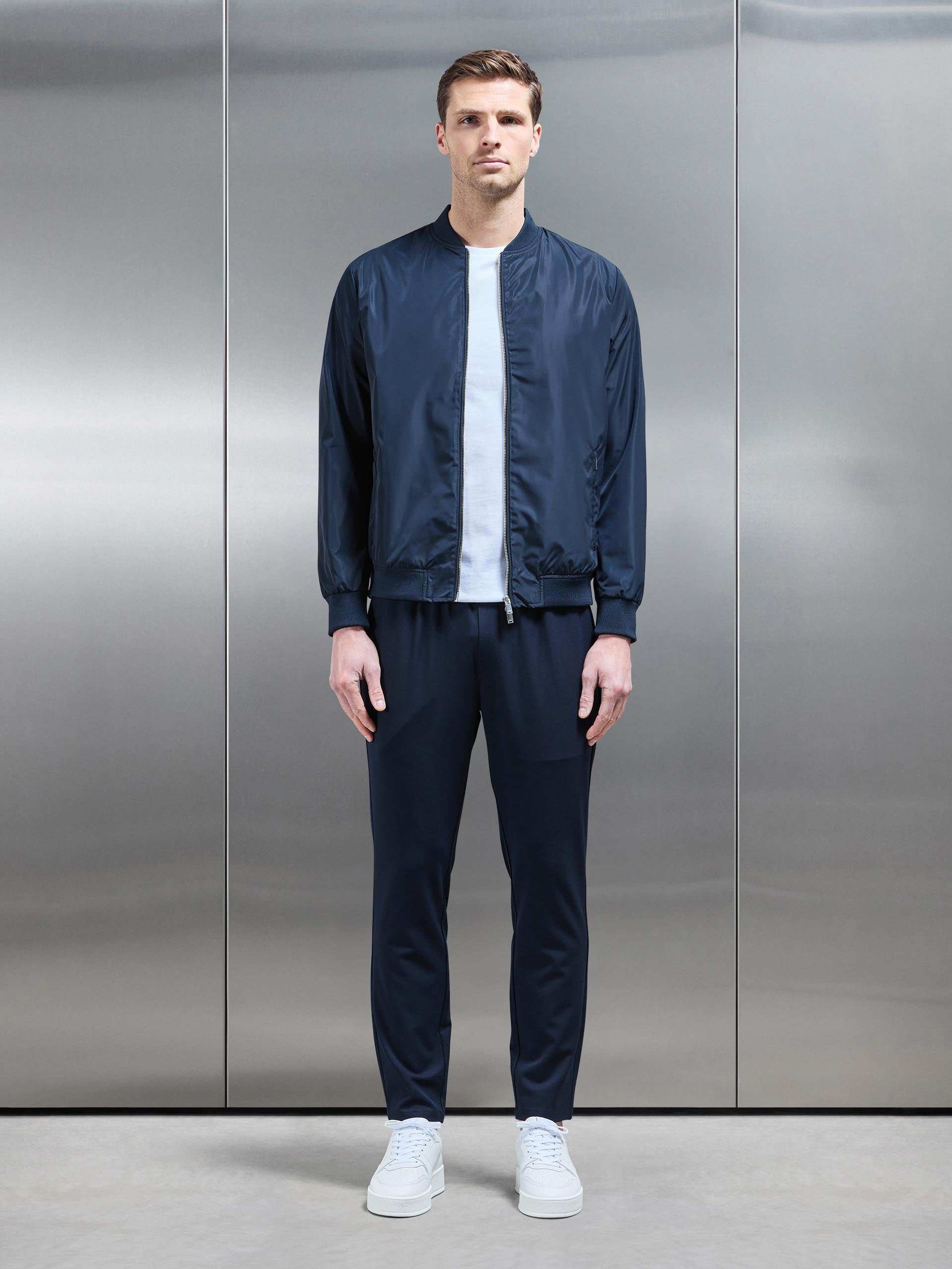 Shell Bomber Jacket in Navy