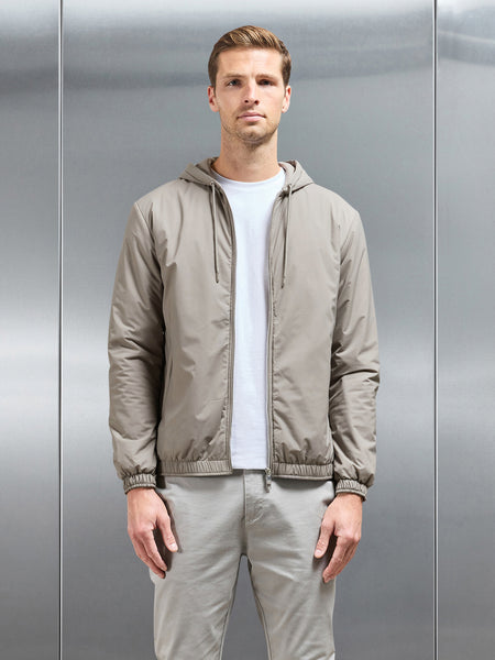Shell Padded Windbreaker in Taupe